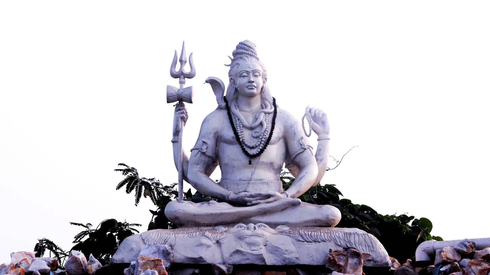 White Statue Of Lord Shiva HD