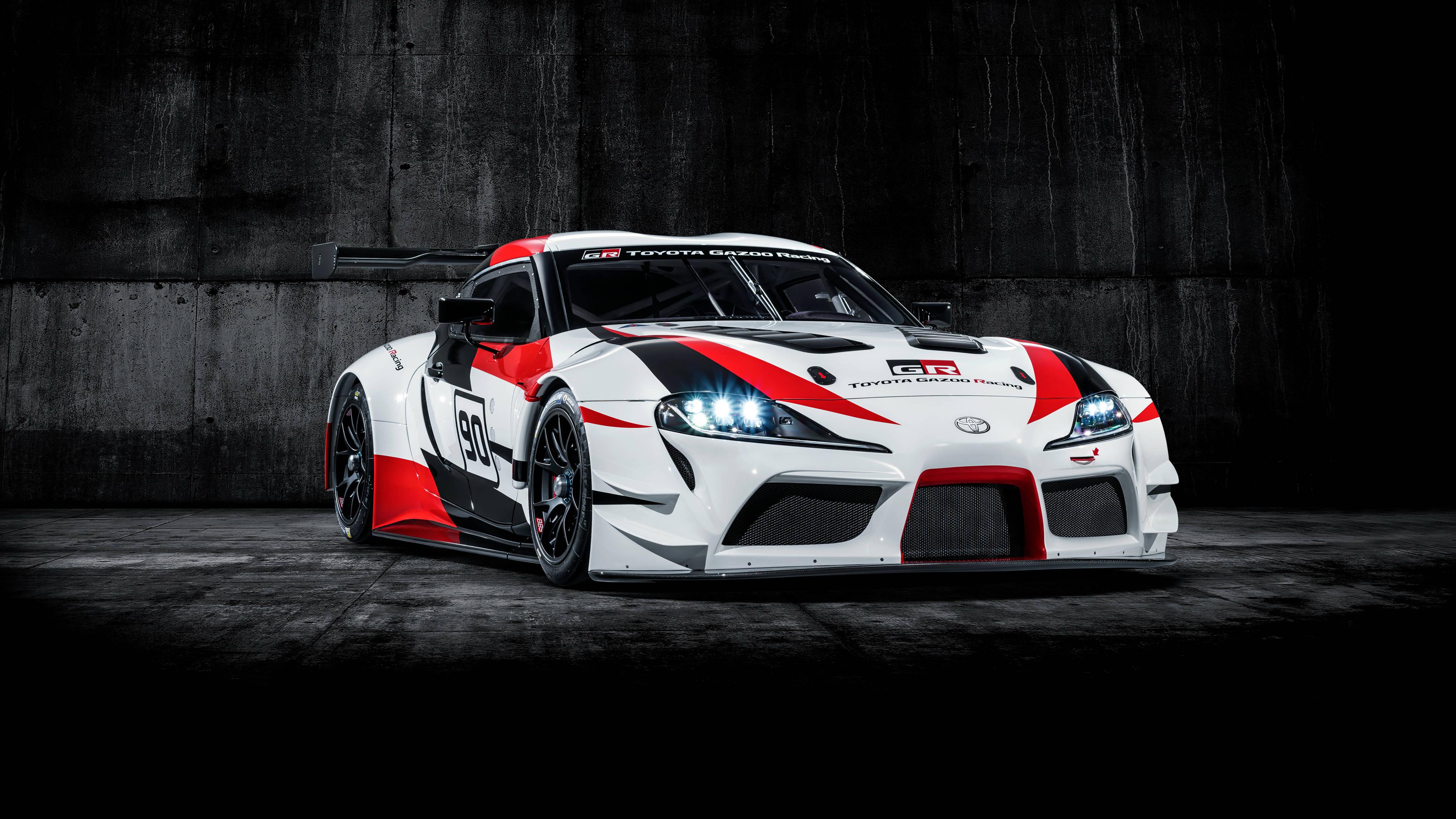 White Toyota Supra Racing Car — 4096x2304 wallpaper