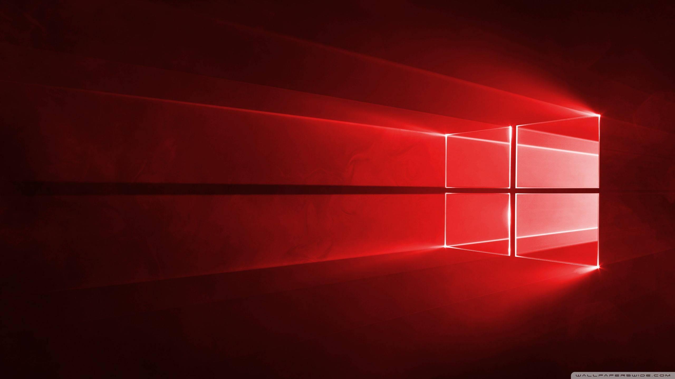 Windows 10 HD Red Light Logo — 2560x1440 wallpaper