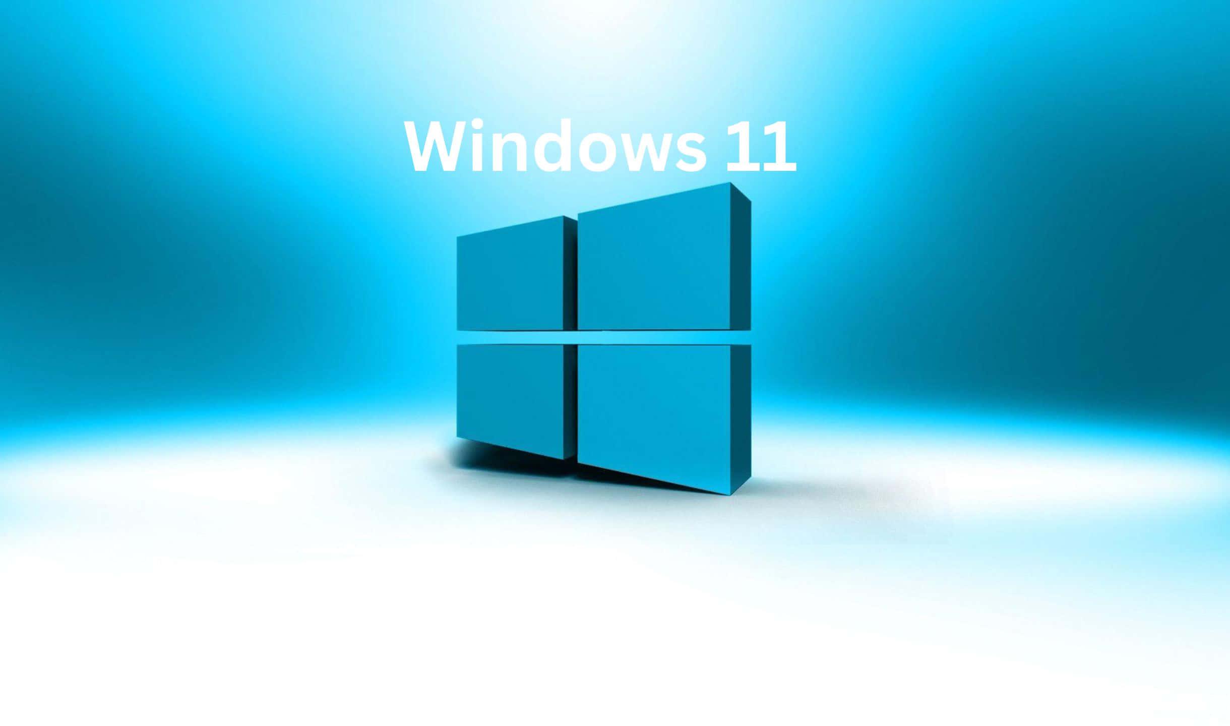 windows 10 logo on a blue background — 2440x1440 wallpaper