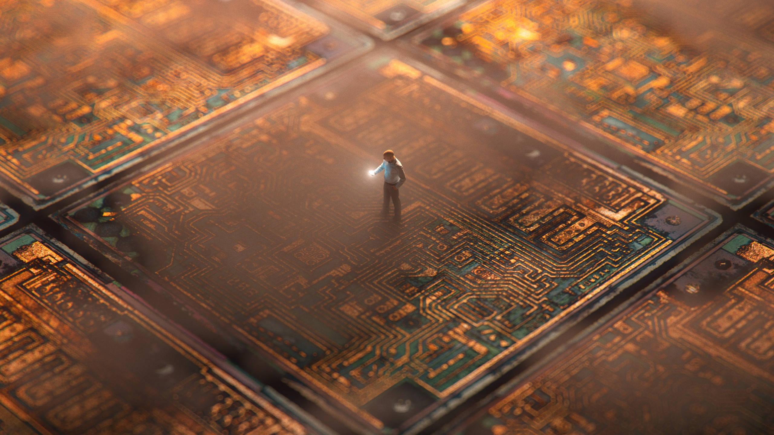 Windows 11 4K Circuit Boy — 2560x1440 wallpaper