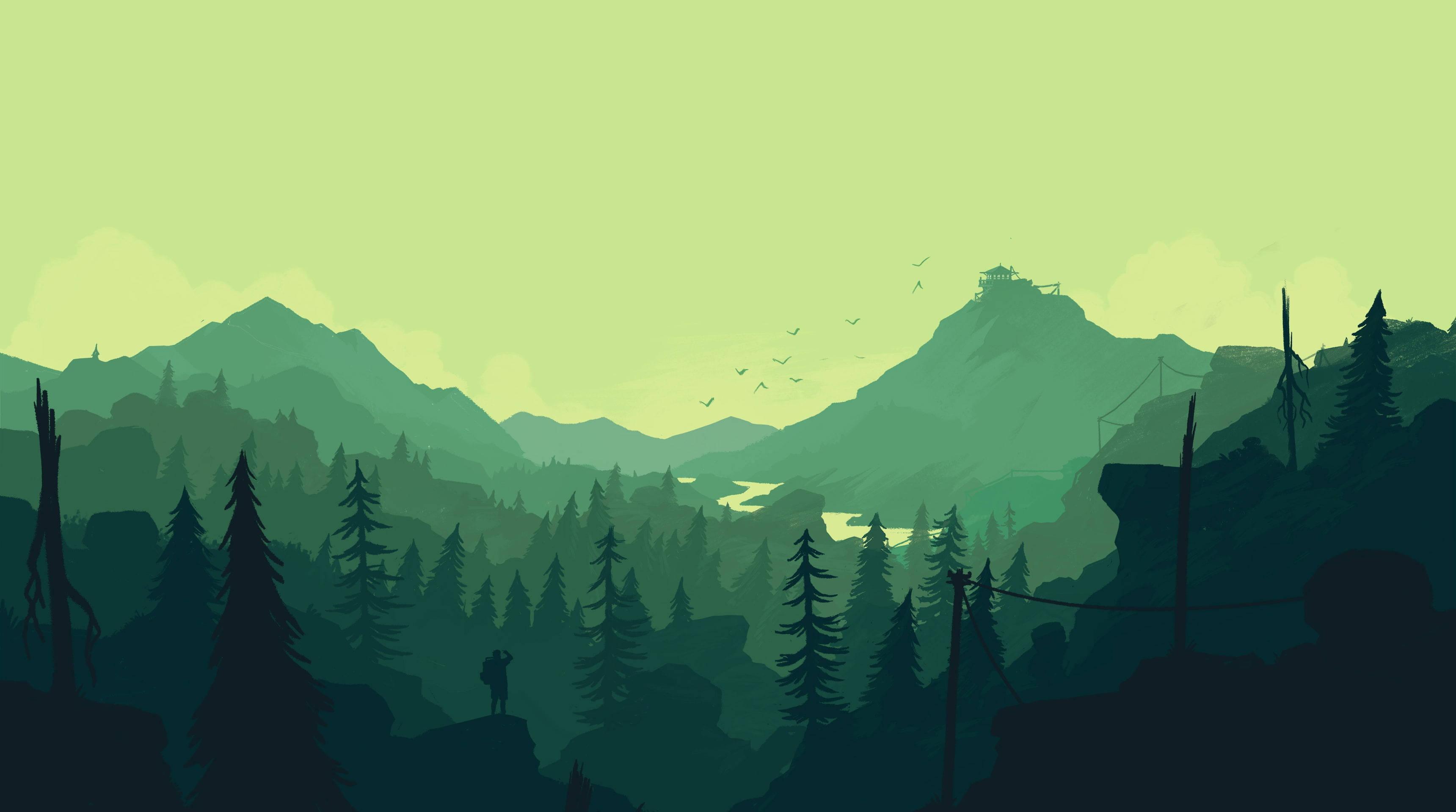 Windows 11 4K Green Mountains — 3440x1920 wallpaper
