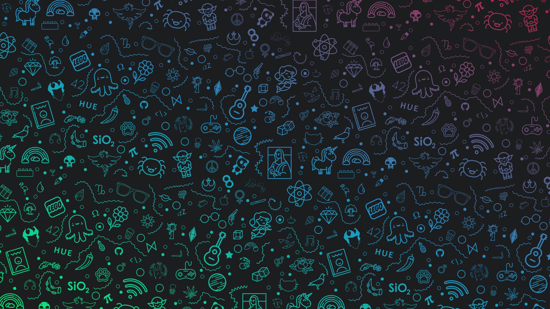 Windows 11 4K Neon Doodles — 1920x1080 wallpaper