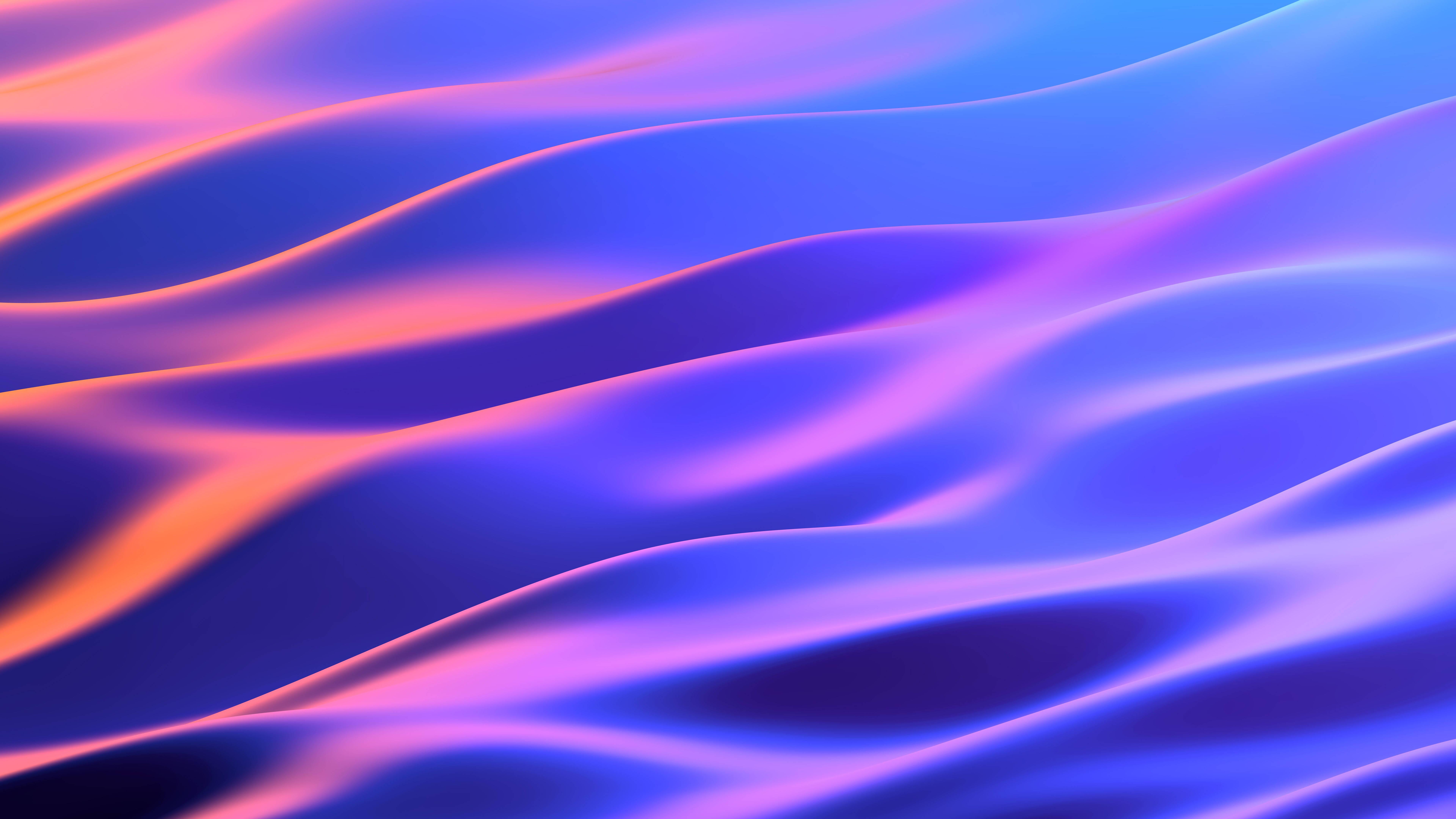 Windows 11 4K Neon Waves — 7680x4320 wallpaper
