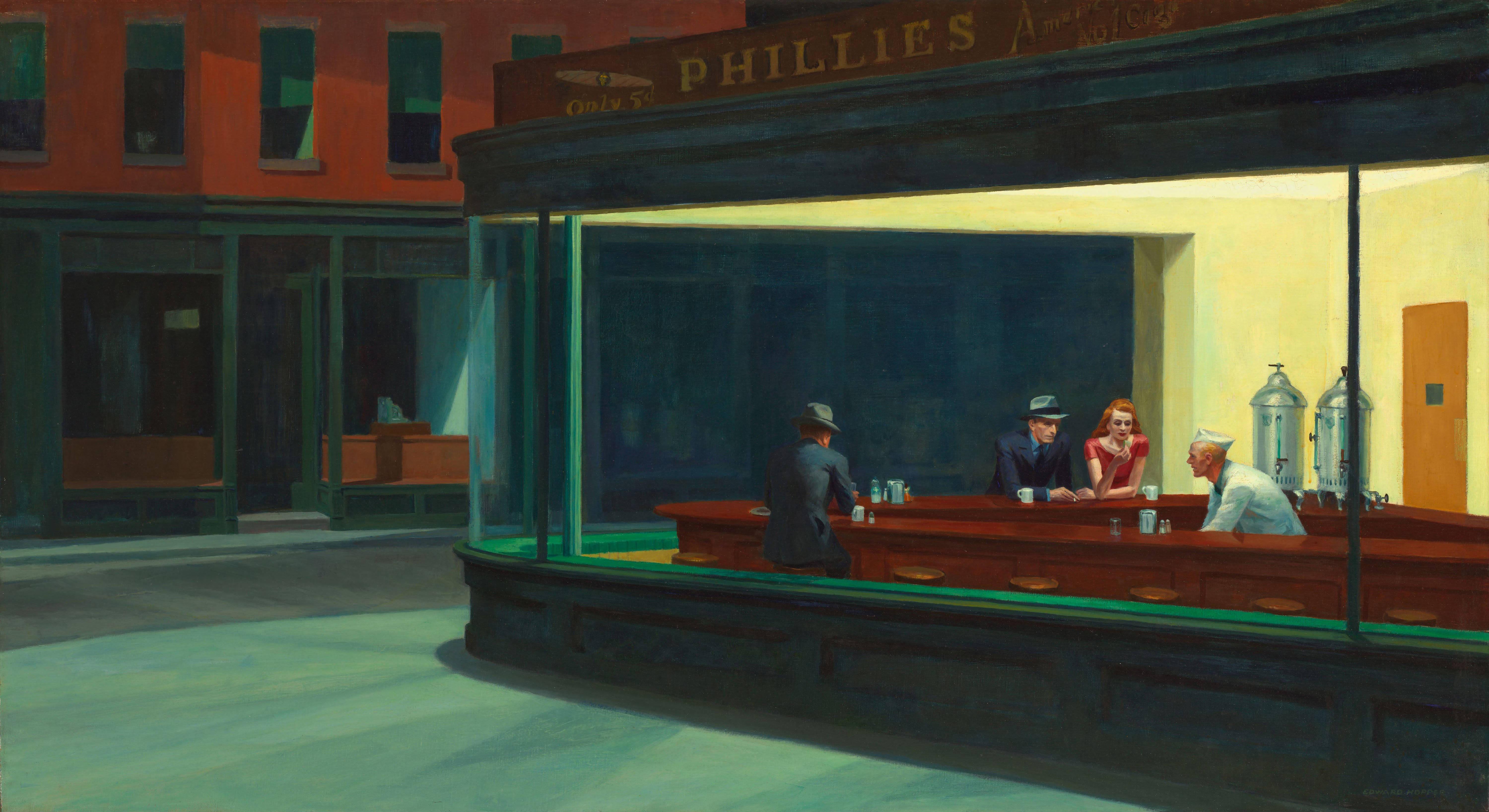 Windows 11 4K Nighthawks Painting — 6000x3274 wallpaper