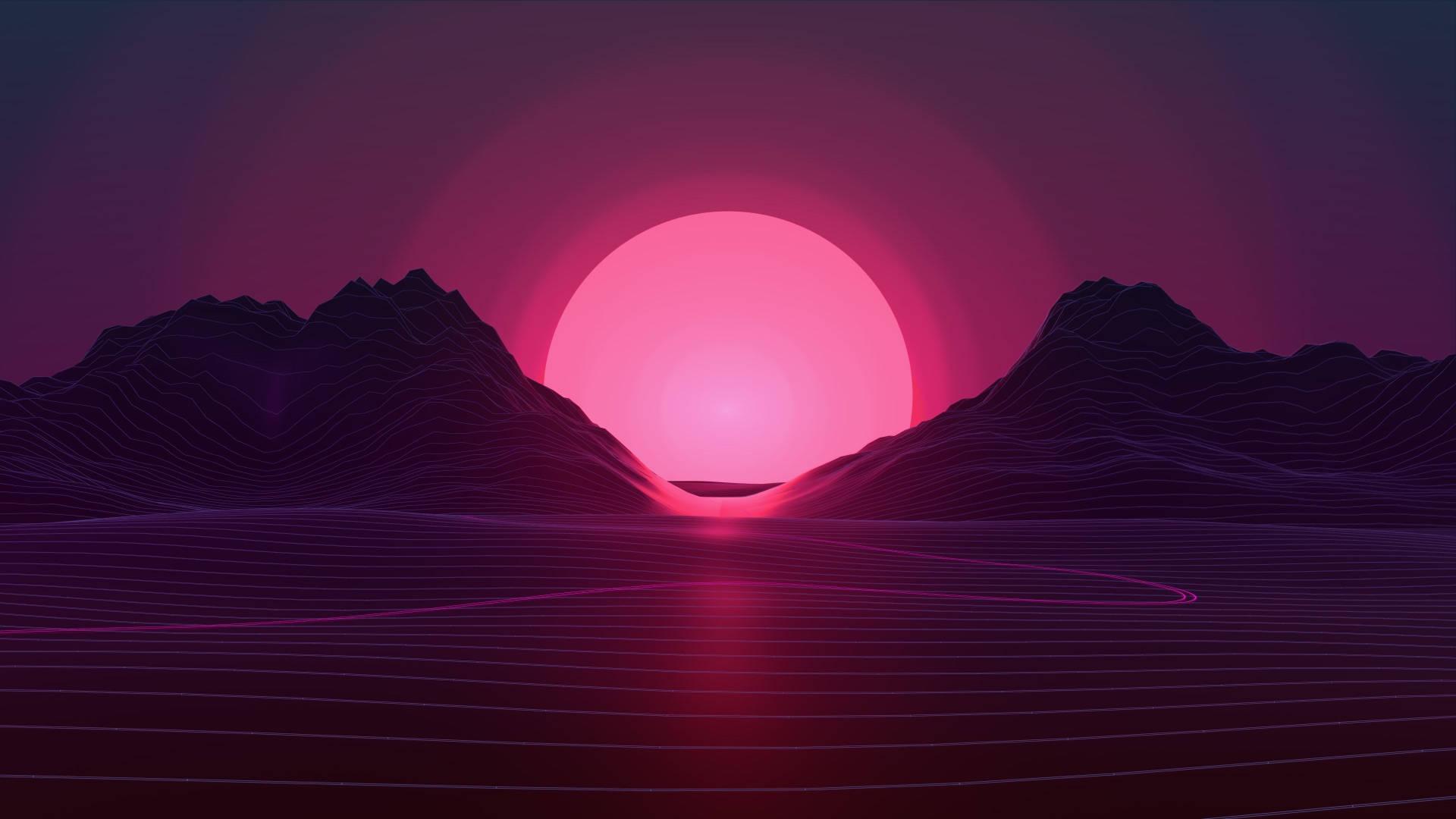 Windows 11 4K Pink Moon — 1920x1080 wallpaper