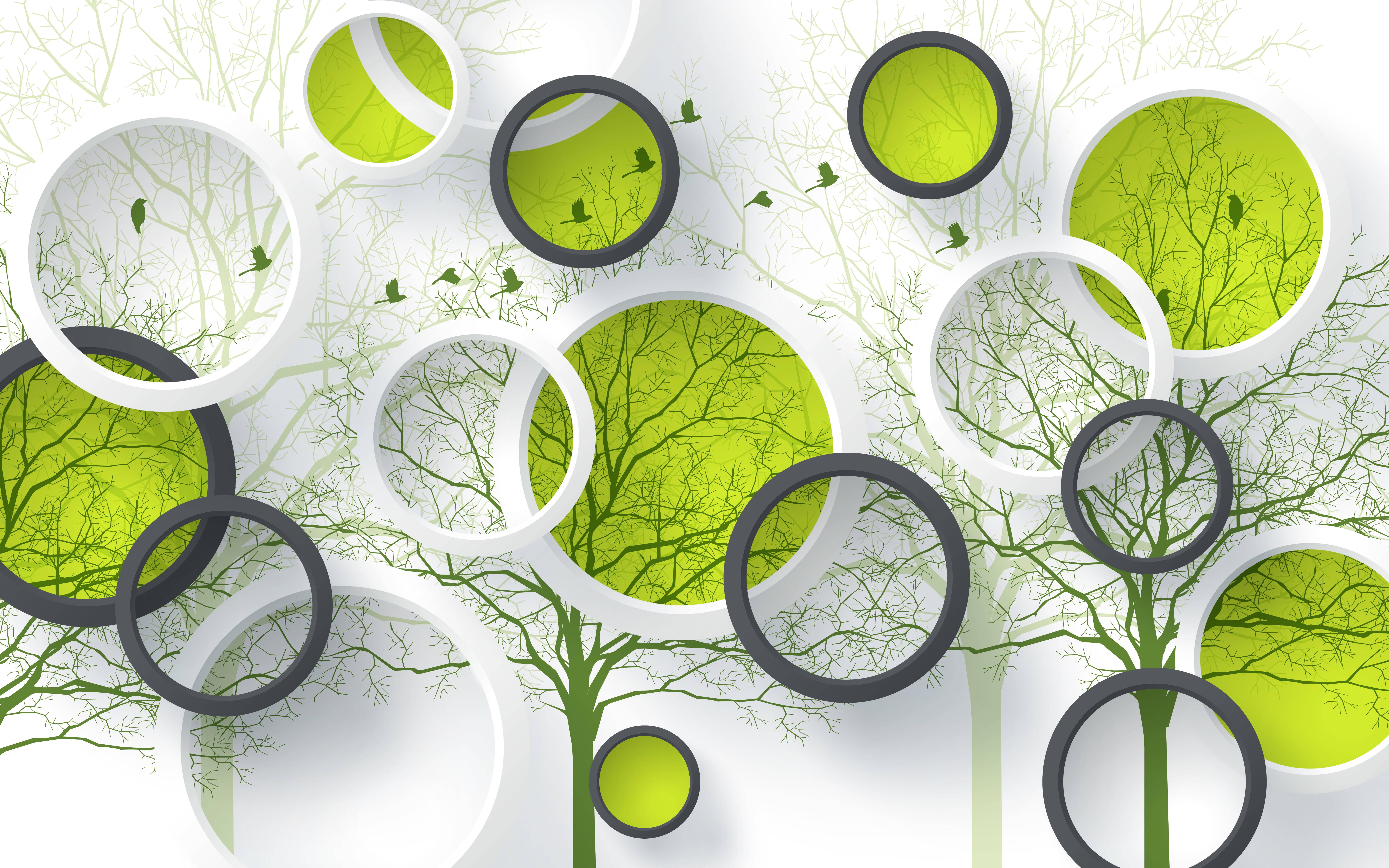 Windows 11 4K Tree Circles — 9072x5670 wallpaper
