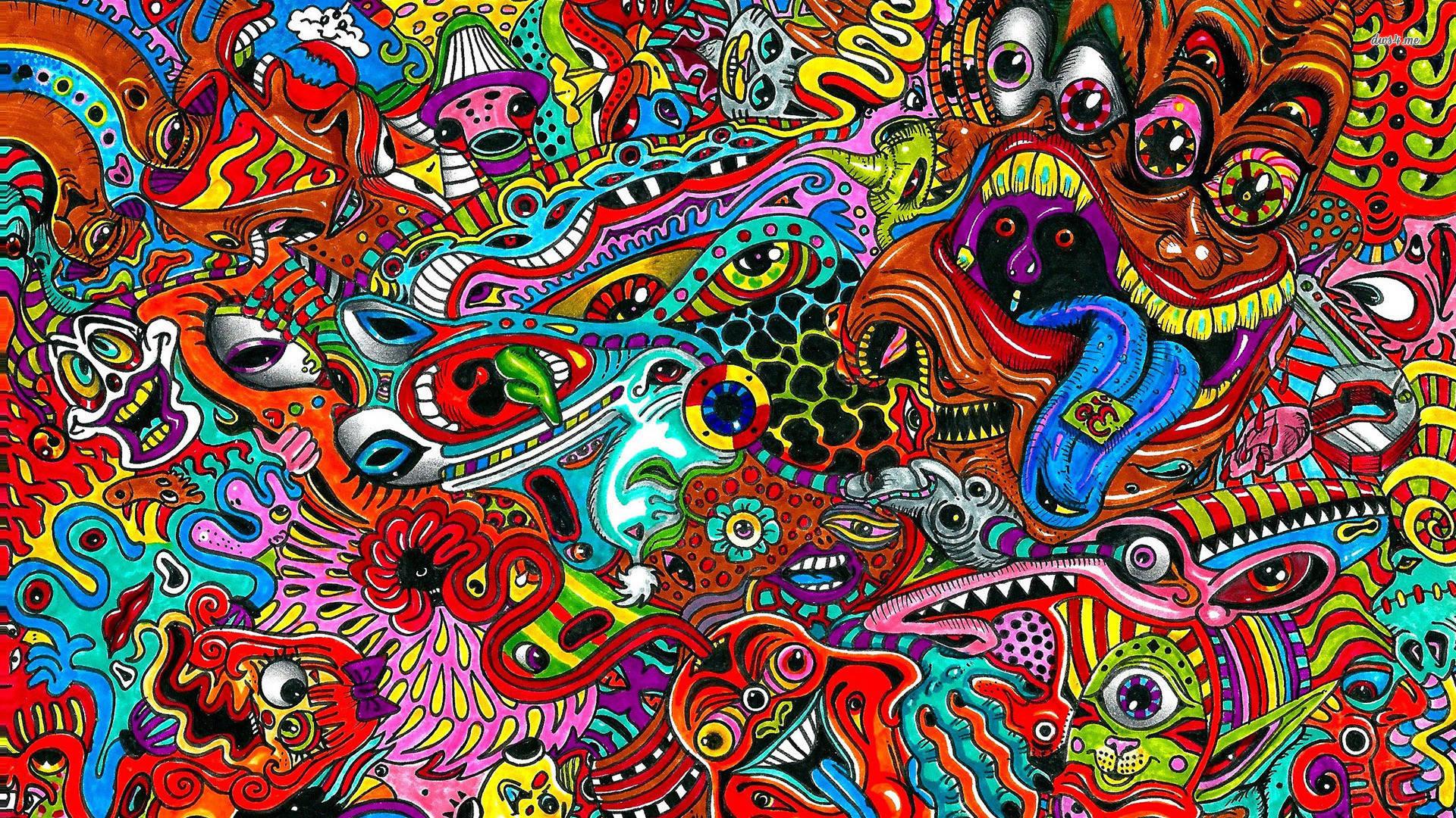 Windows 11 4K Trippy Monsters — 1920x1080 wallpaper