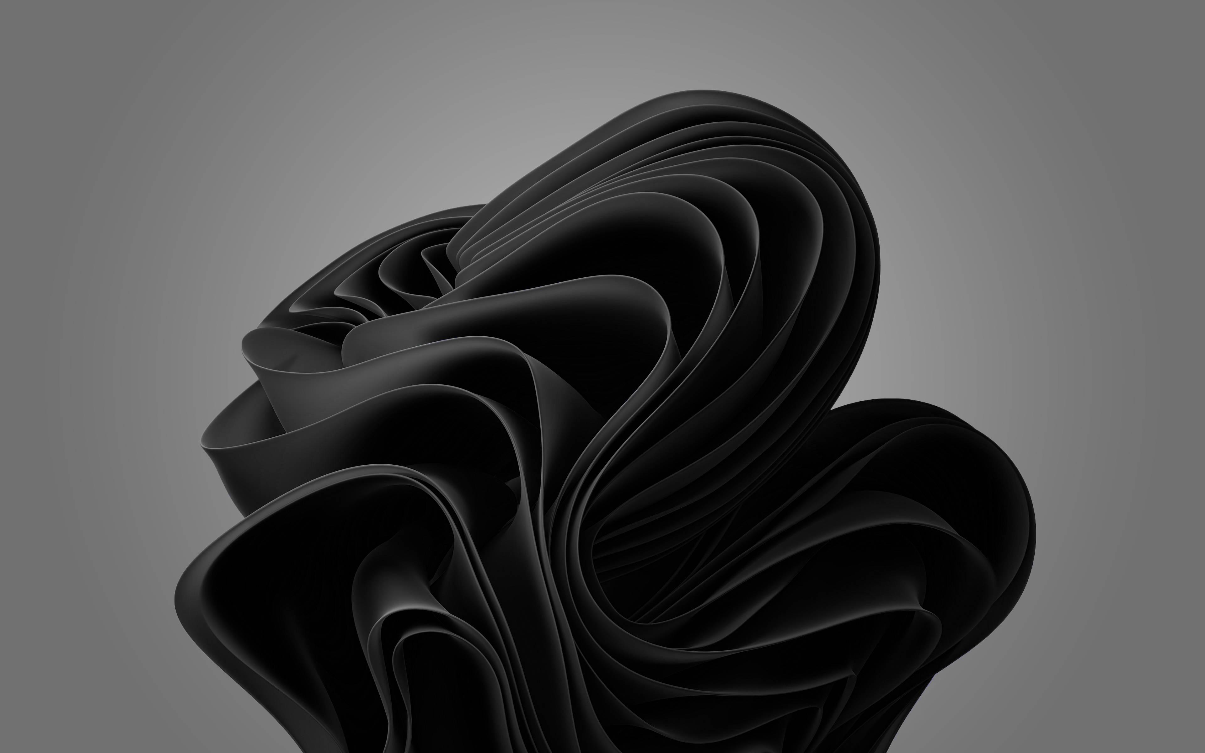 Windows 11 Bloom In Black — 3840x2400 wallpaper