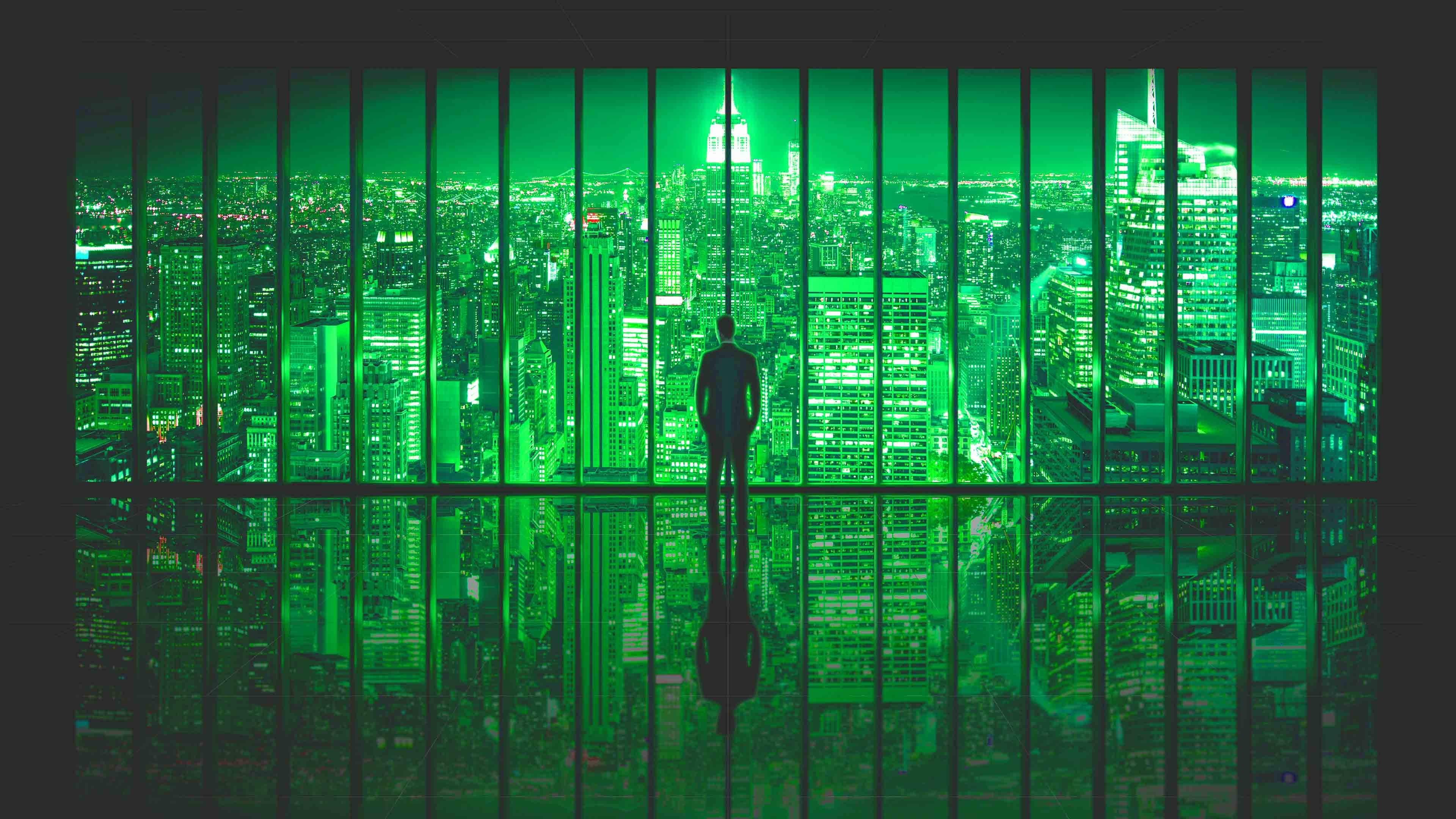 Windows 11 Green City View — 3840x2160 wallpaper