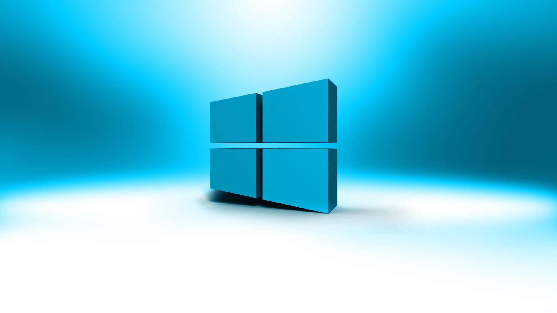 Windows Logo on Blue 3D Background — 1920x1080 wallpaper