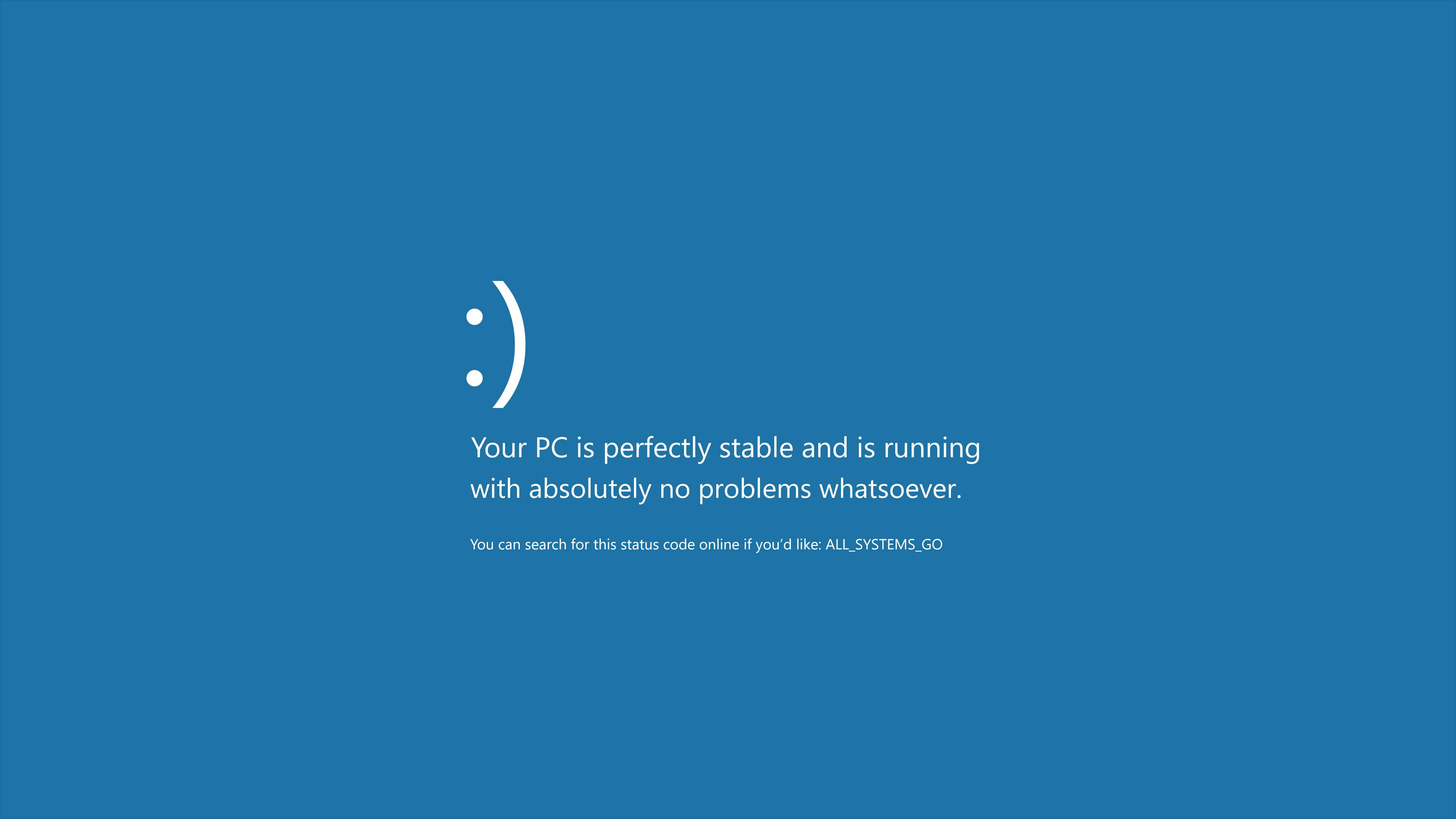 Windows Smiley Blue Screen — 3840x2160 wallpaper