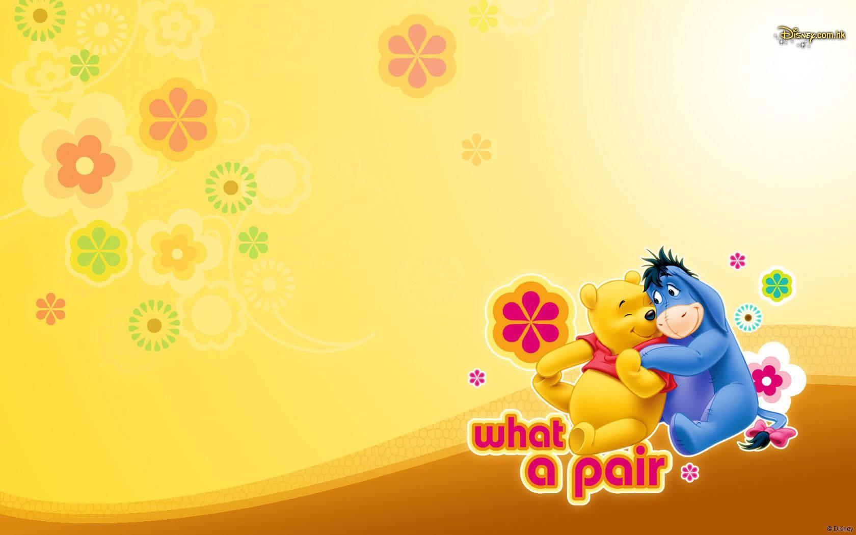 Winnie The Pooh and Eeyore Enjoying Quality Time with Friends — 1680x1050 wallpaper
