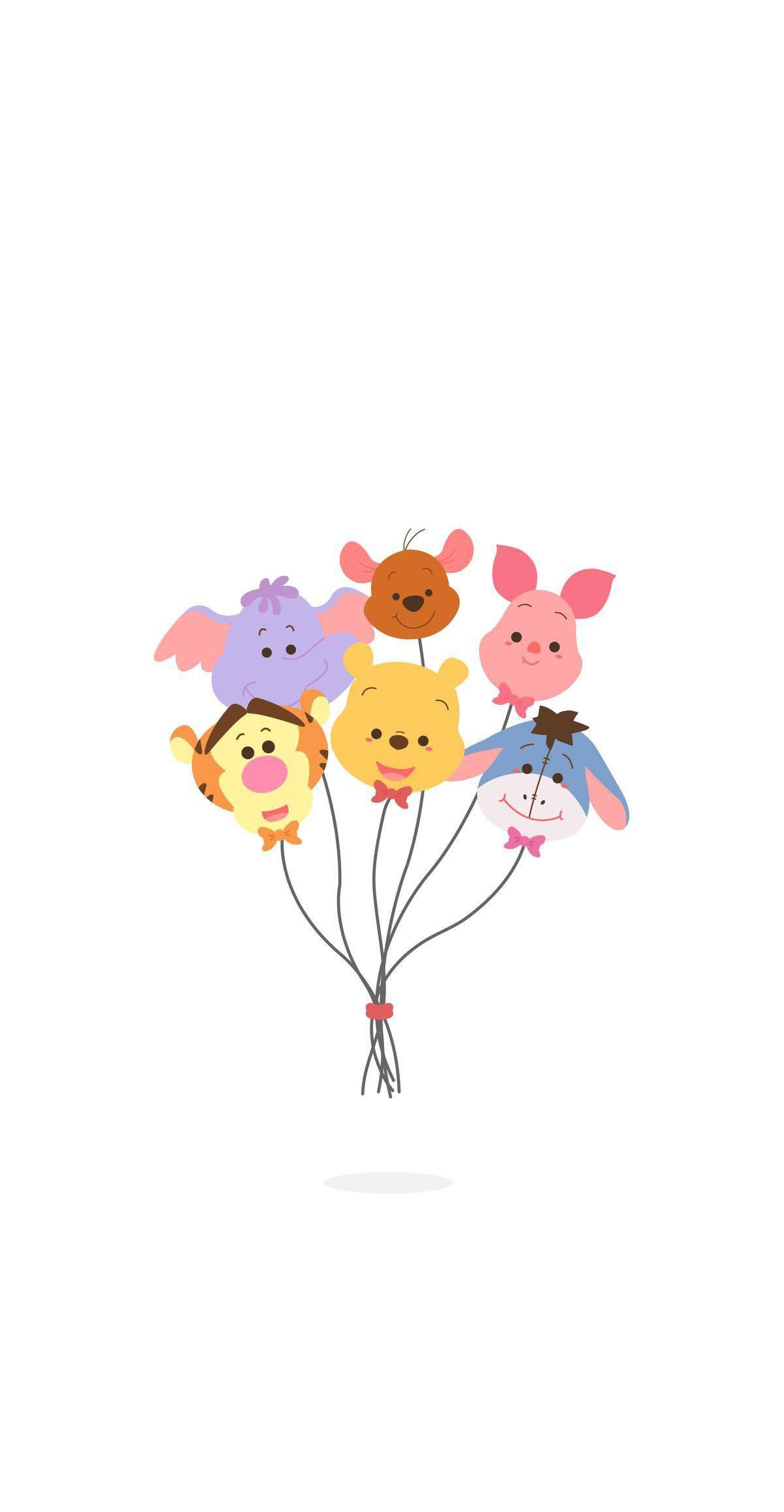 Winnie The Pooh As Balloons — 1200x2312 wallpaper