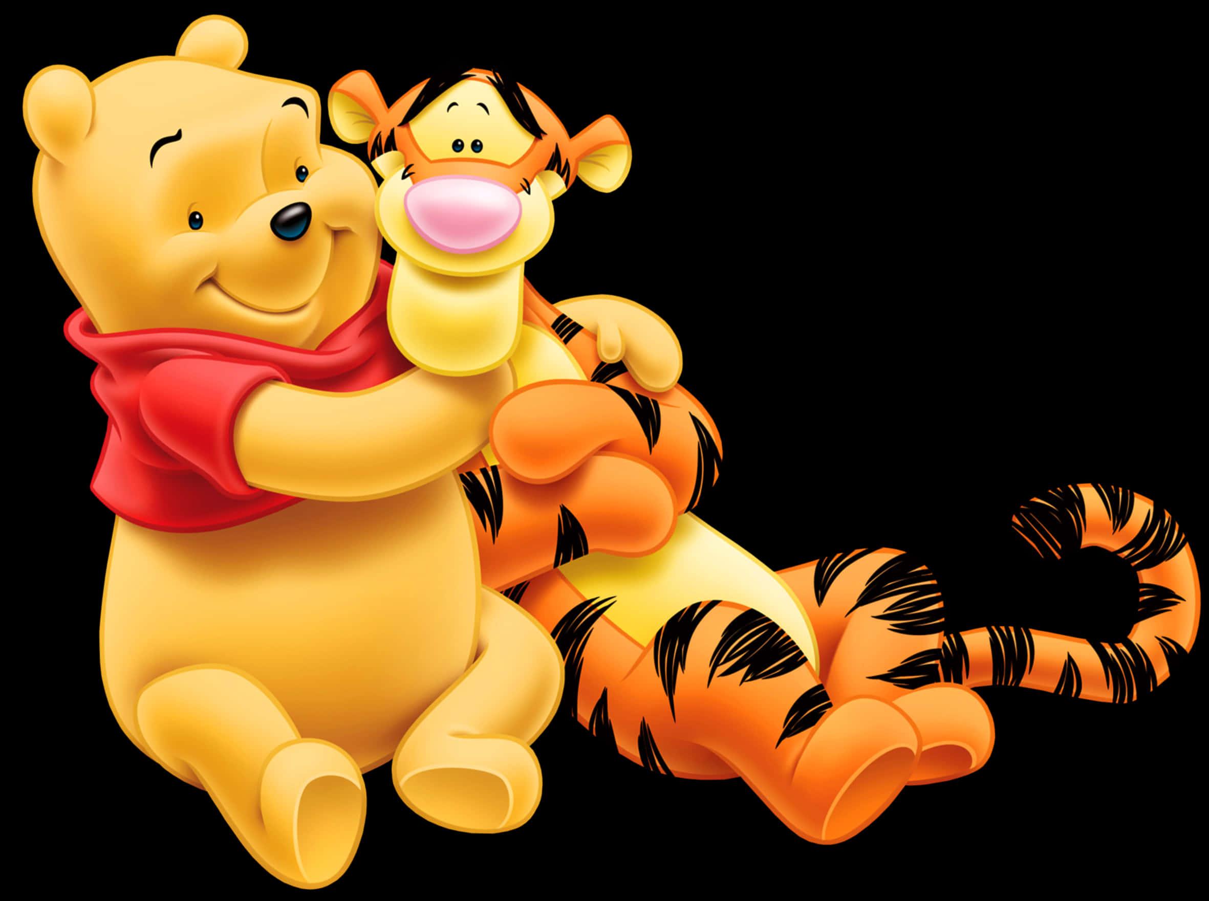 Winnie the Pooh Cuddles With a Little Piglet — 2362x1761 wallpaper