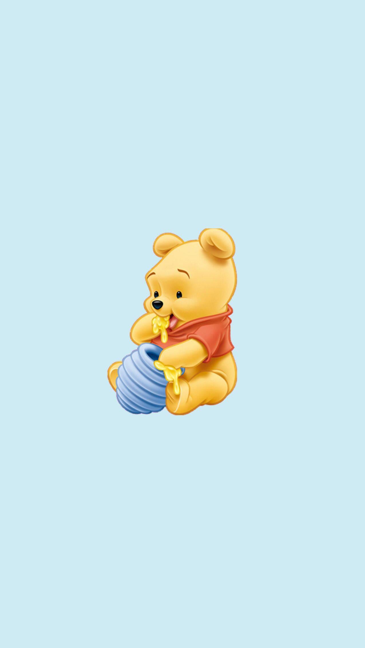 Winnie The Pooh Eating Honey — 1276x2266 wallpaper