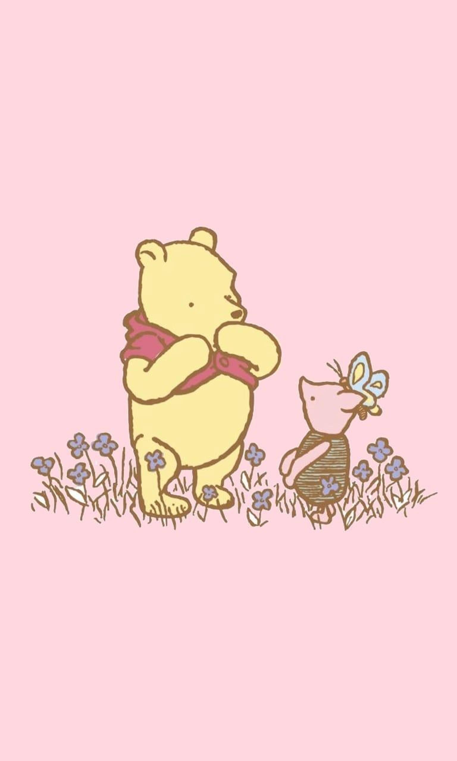 Winnie The Pooh Pink Poster — 1536x2560 wallpaper