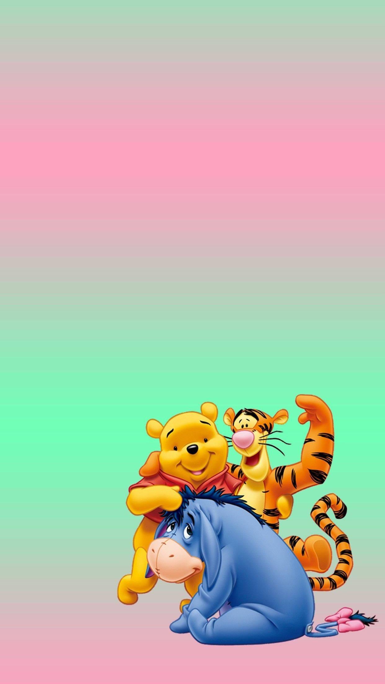 Winnie The Pooh, Tigger, and Eeyore Go on a Picnic — 1242x2208 wallpaper