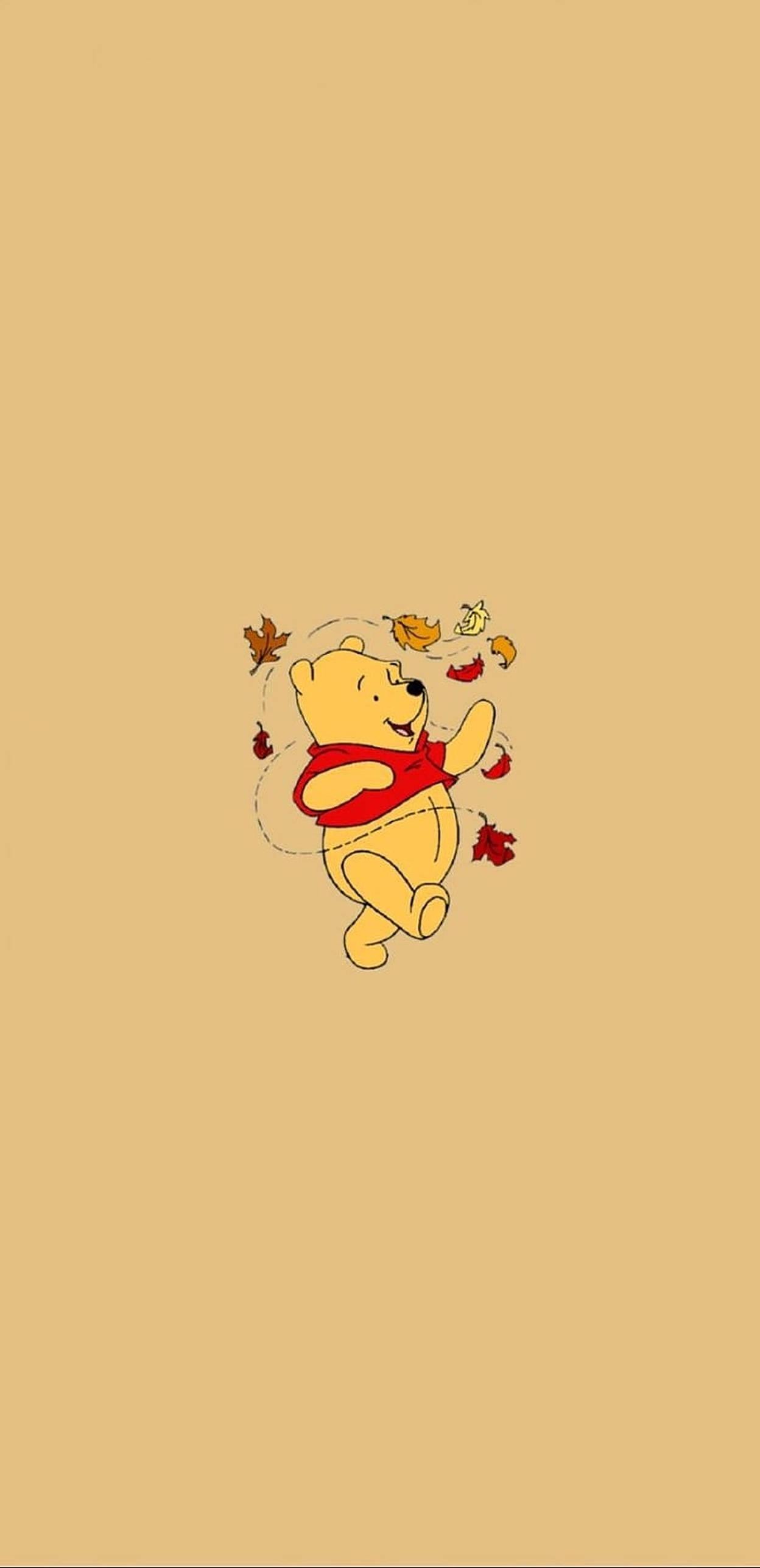 Winnie The Pooh With Leaves — 1248x2574 wallpaper