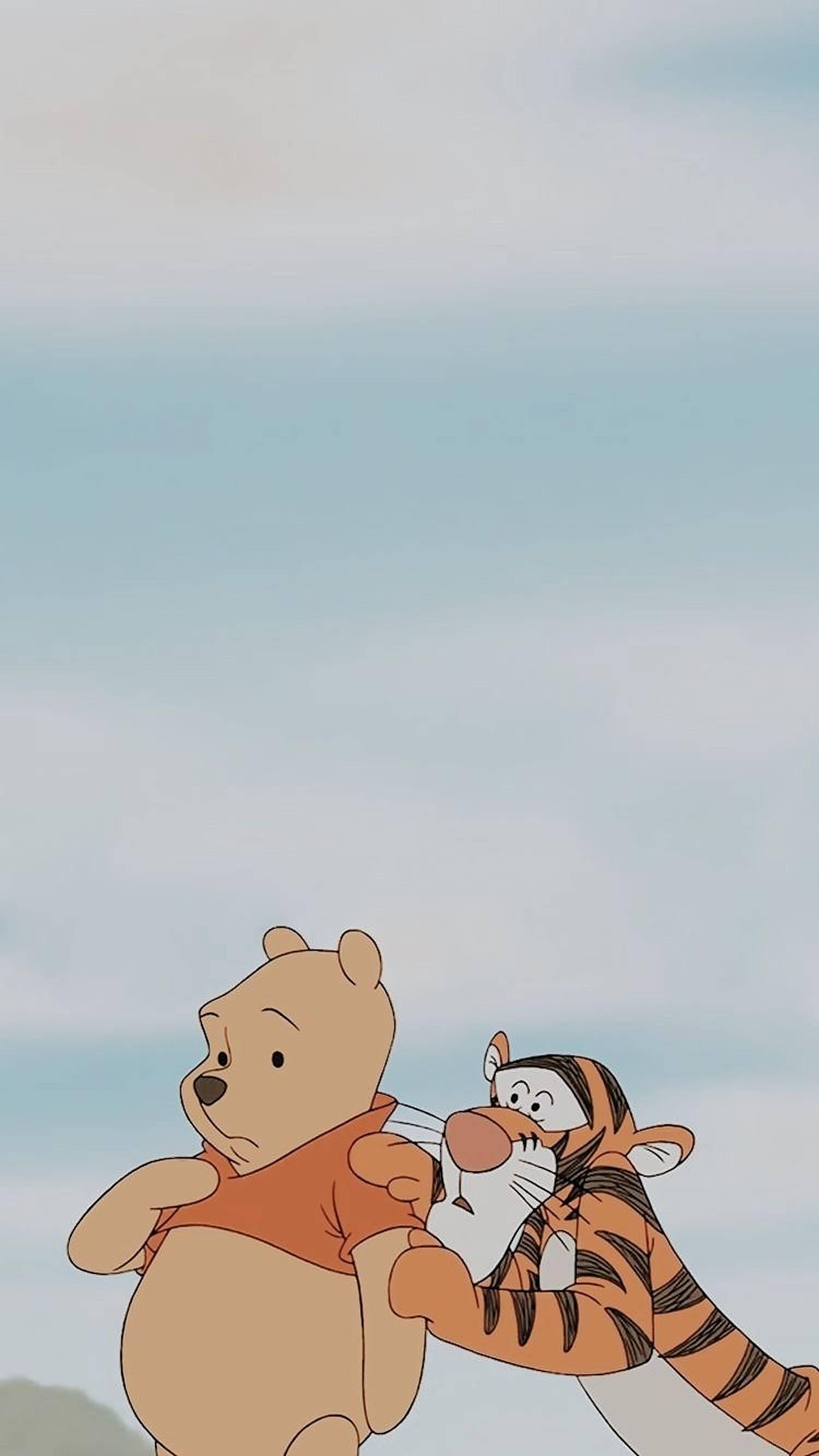 Winnie The Pooh With Tigger — 1500x2668 wallpaper