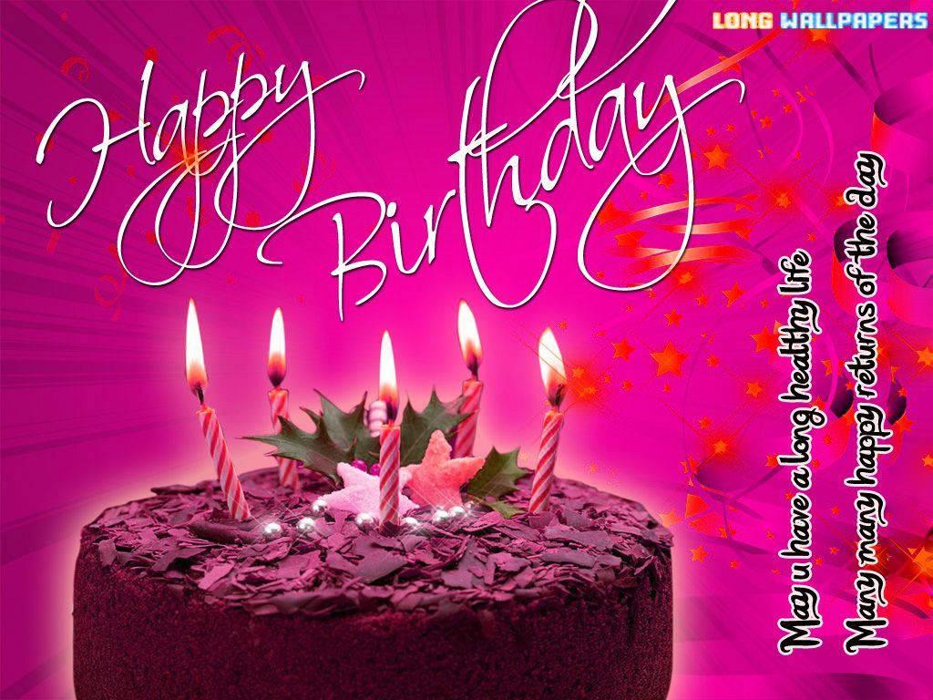 Wish someone a happy birthday with an enchanting pink-themed greeting! — 1024x768 wallpaper
