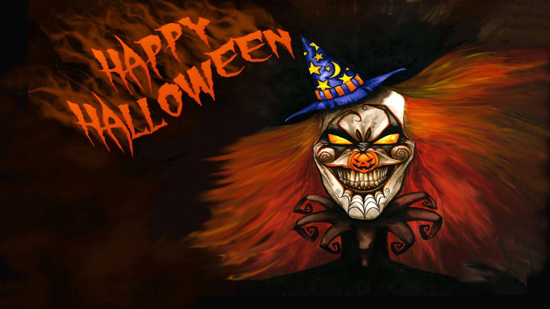 Witch Clown Happy Halloween — 1920x1080 wallpaper