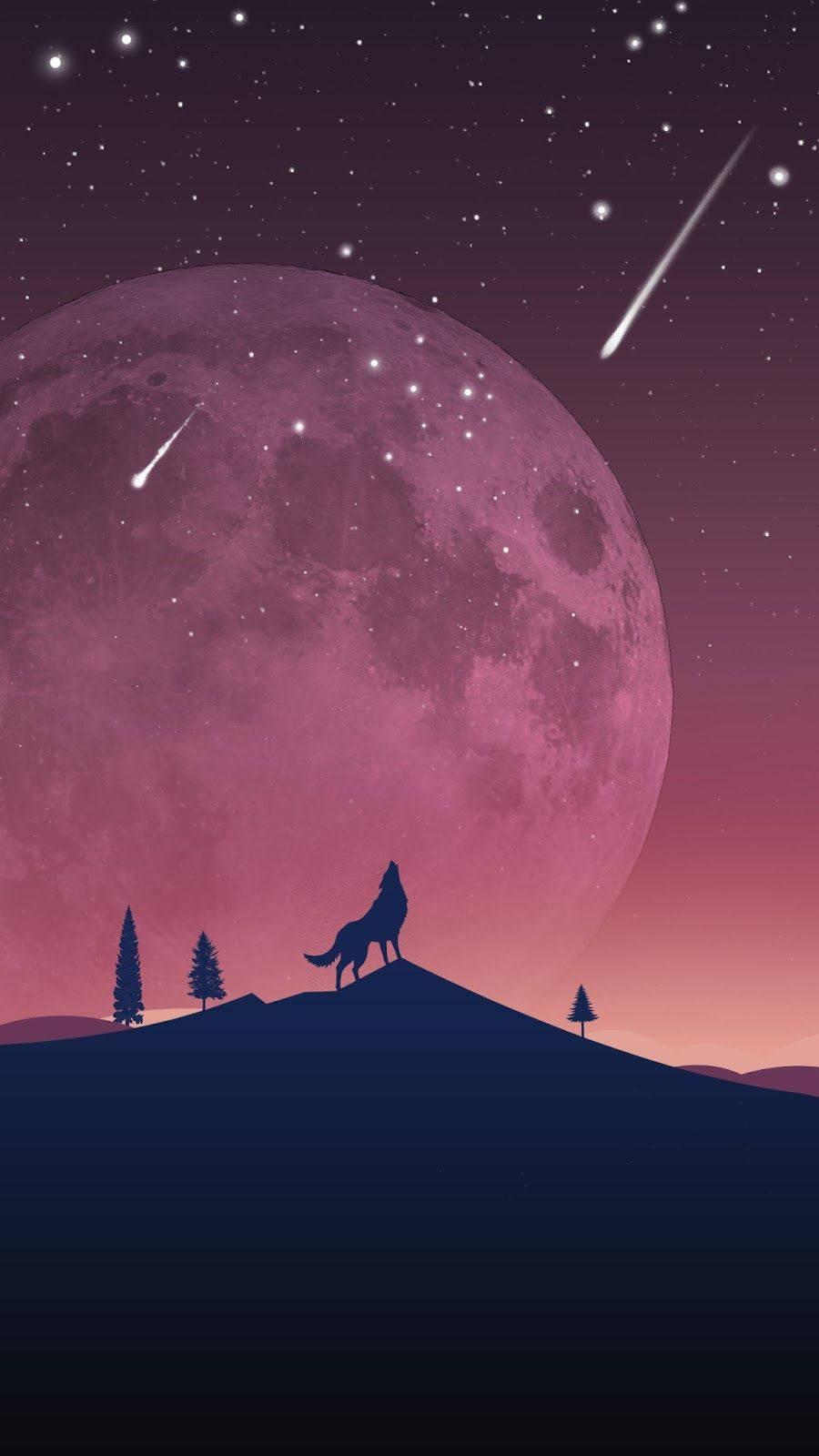 Wolf Howling At Moon Phone — 900x1600 wallpaper