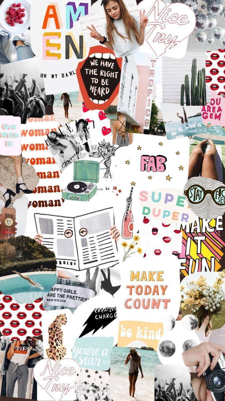 Woman Aesthetic Collage — 736x1308 wallpaper