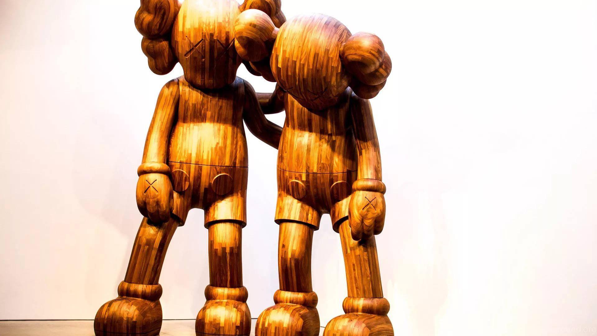 Wooden KAWS Along The Way — 1920x1080 wallpaper