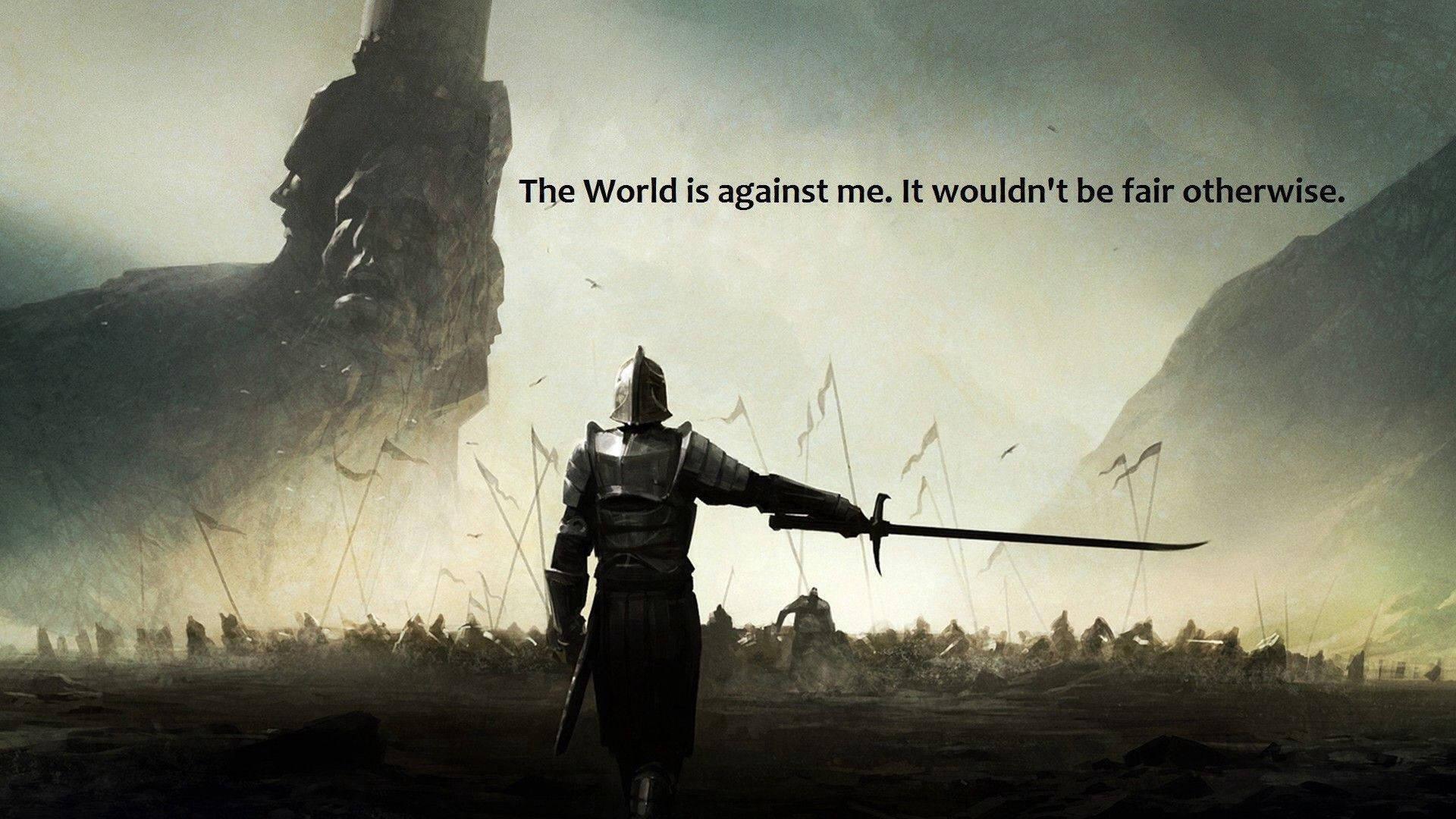 World Is Against Me Motivational Quote — 1920x1080 wallpaper
