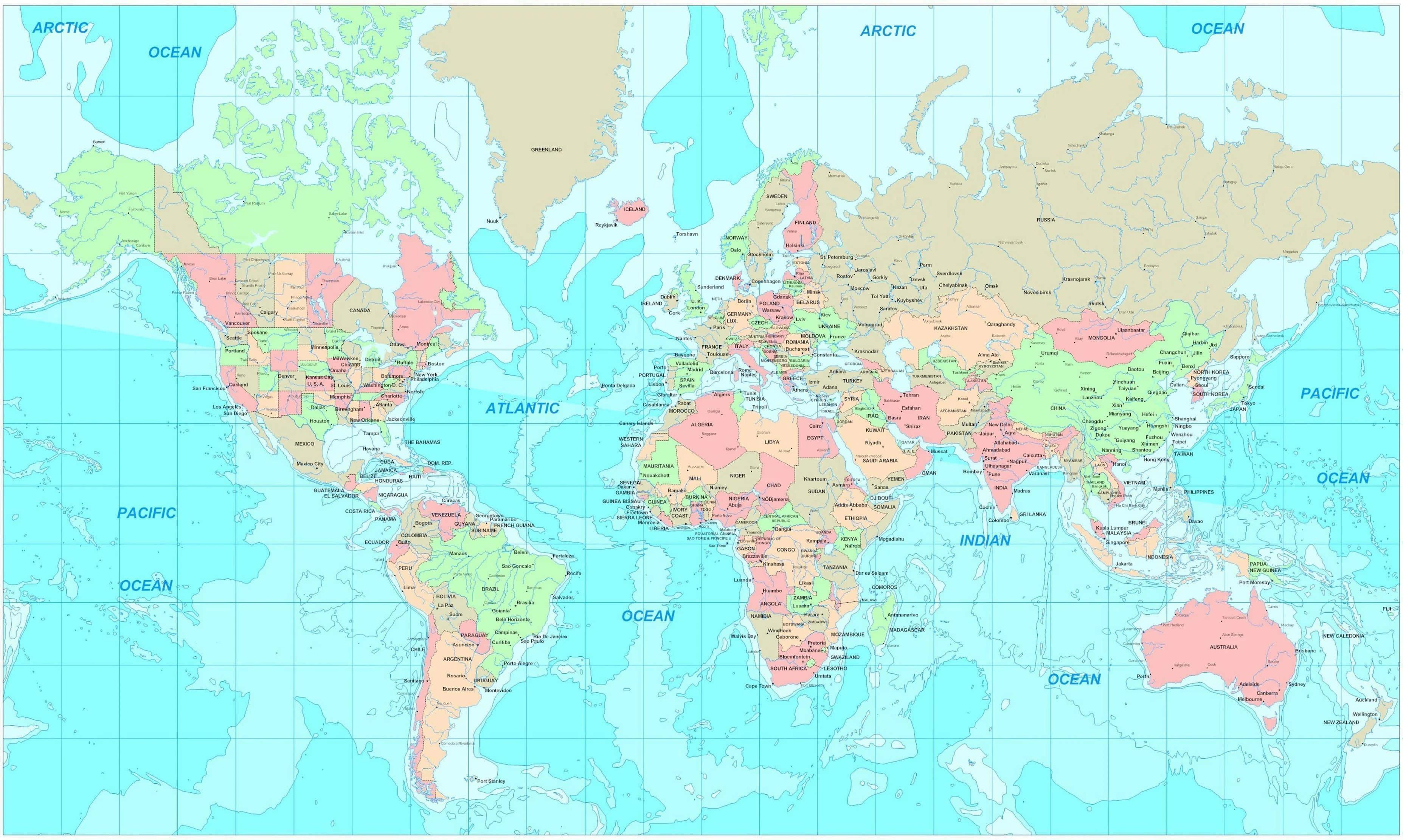 World Map Background — 3710x2222 wallpaper
