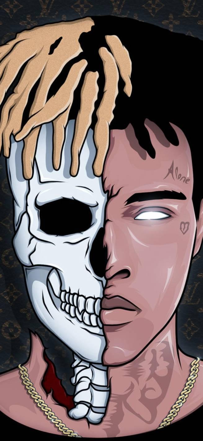 XXXTENTACION Cartoon Art — 655x1420 wallpaper