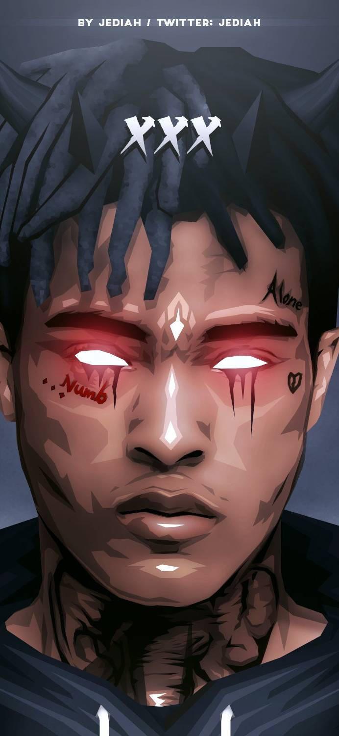 XXXTentacion in his infamous Demon Form — 692x1500 wallpaper