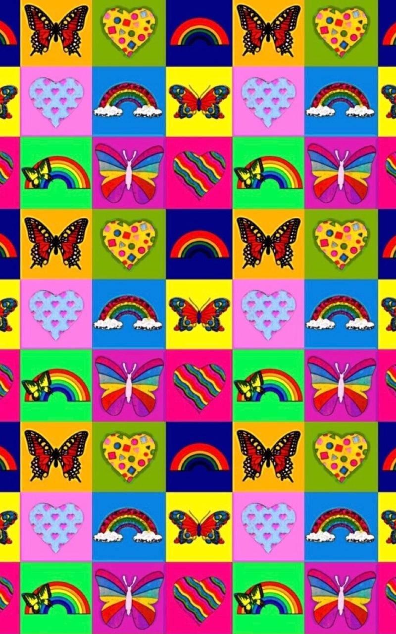 Y2k Aesthetic Butterflies And Rainbows — 800x1280 wallpaper