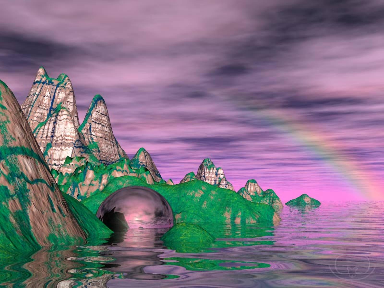 Y2k Aesthetic Island Art — 1600x1200 wallpaper