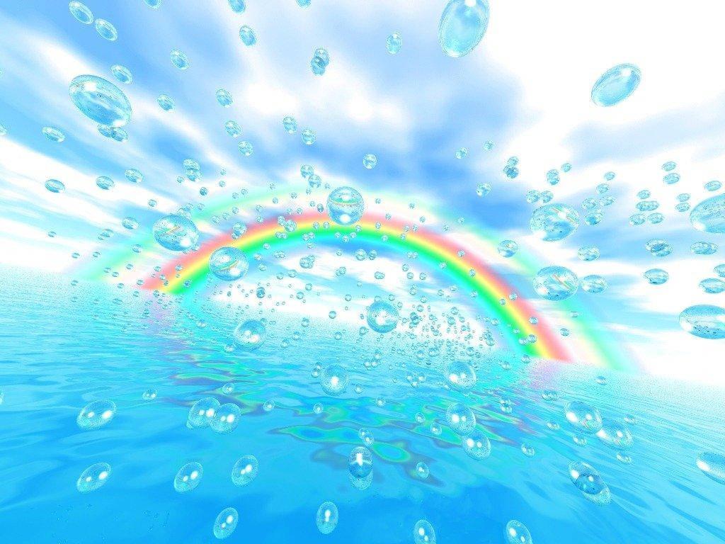Y2k Aesthetic Ocean Rainbow — 1024x768 wallpaper
