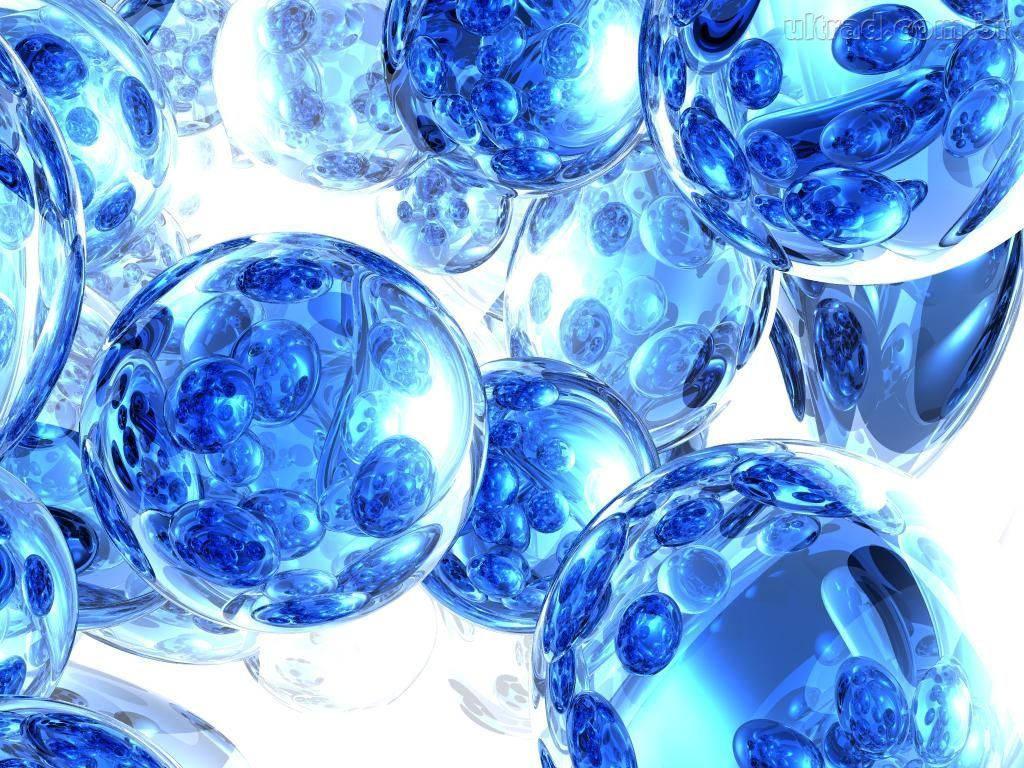 Y2k Aesthetic Transparent Blue Spheres — 1024x768 wallpaper