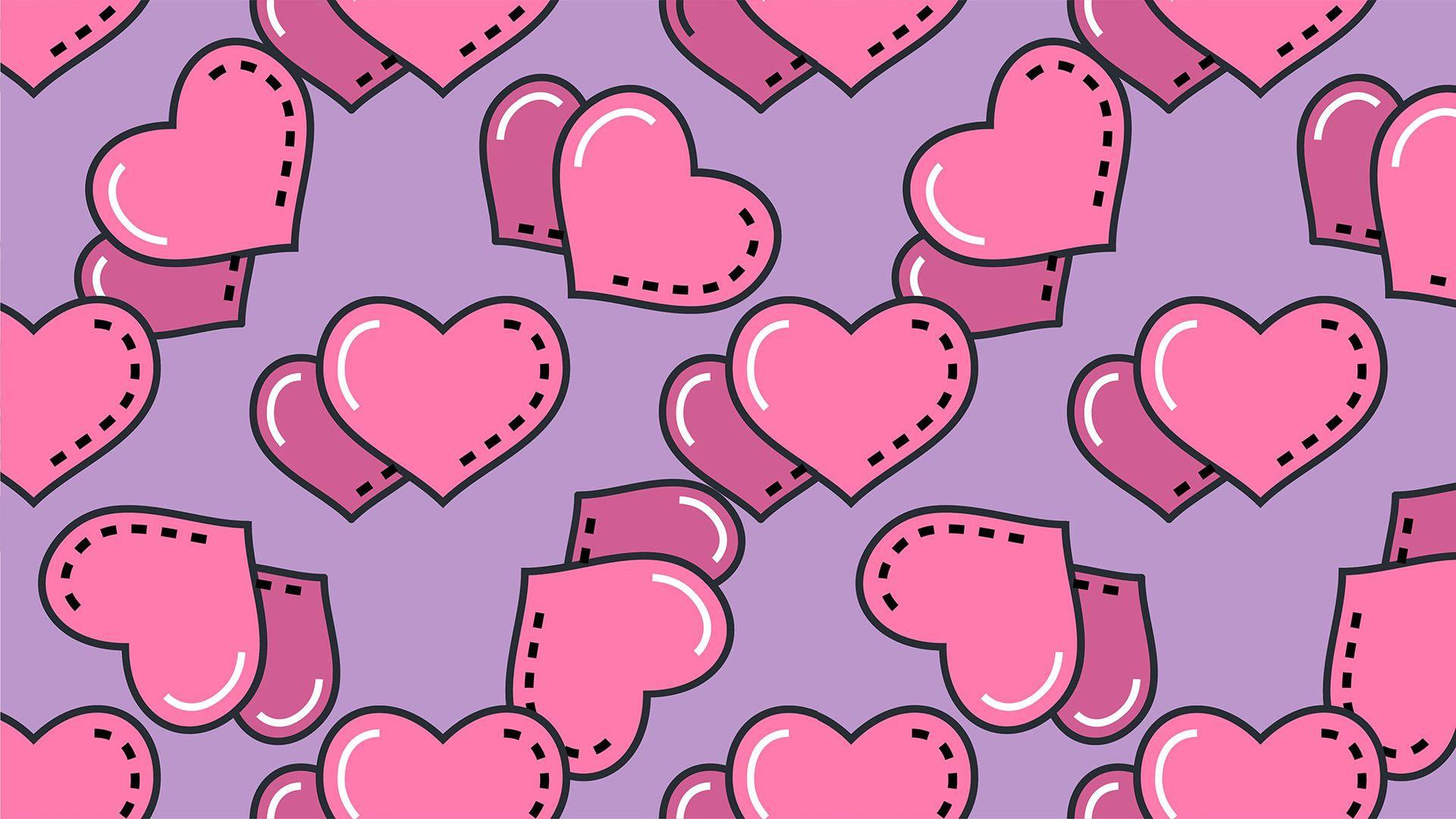 Y2k Dotted Hearts — 1920x1080 wallpaper
