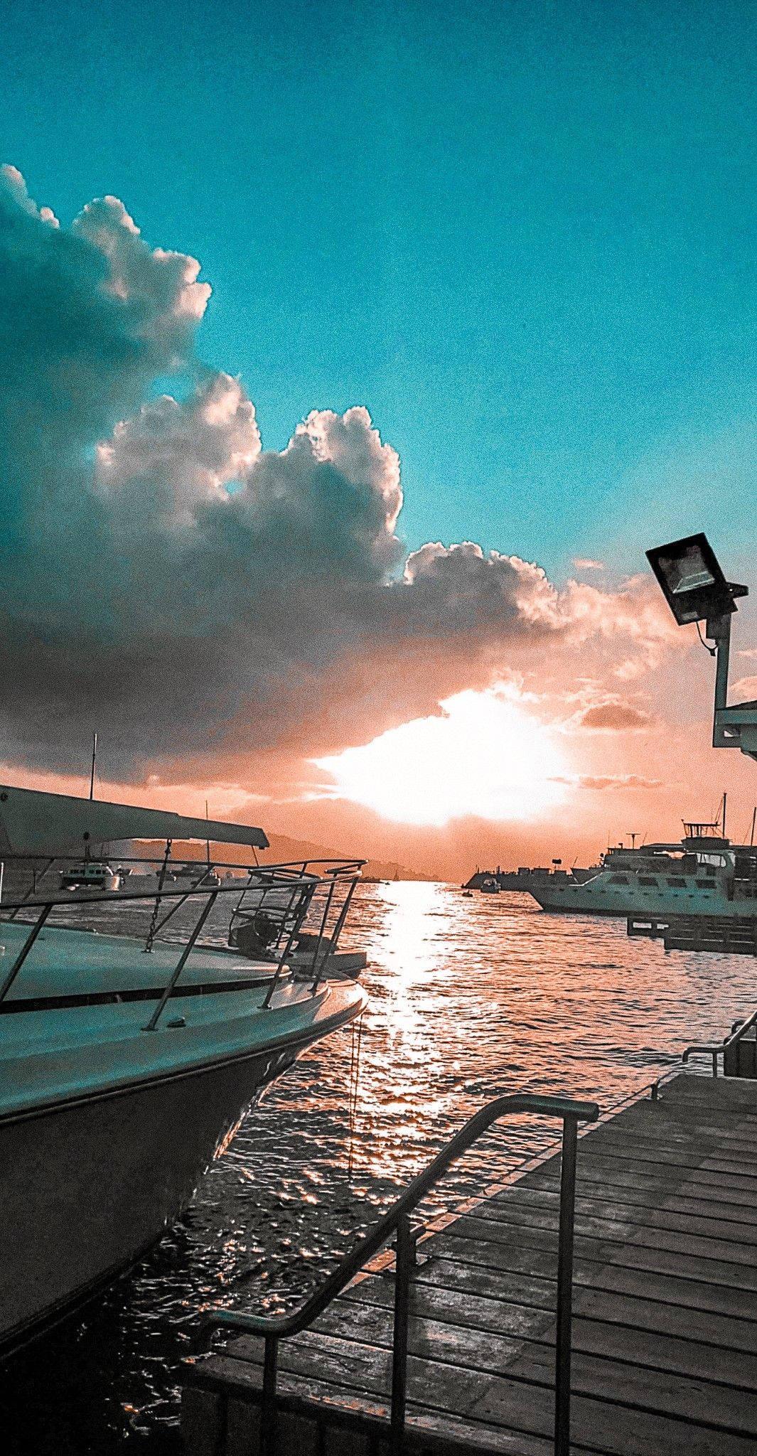 Yacht Dock Summer iPhone — 1065x2048 wallpaper