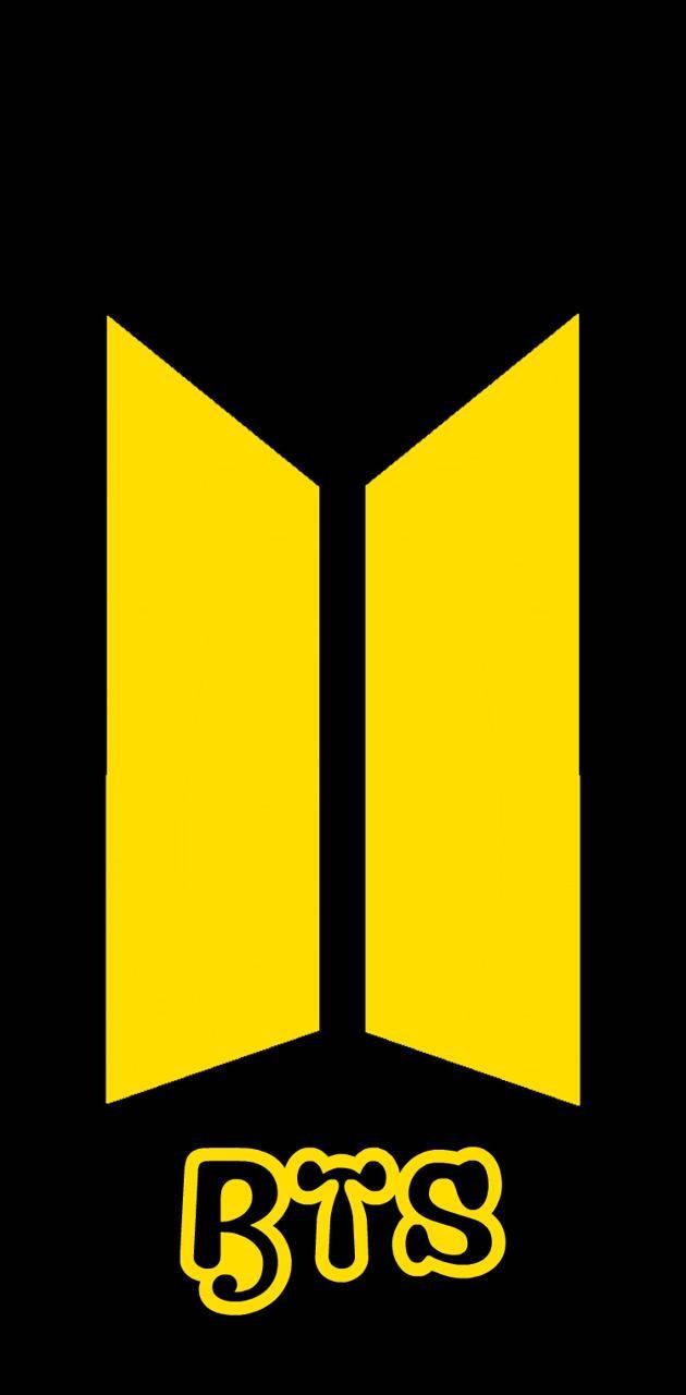 Yellow BTS Logo — 630x1280 wallpaper