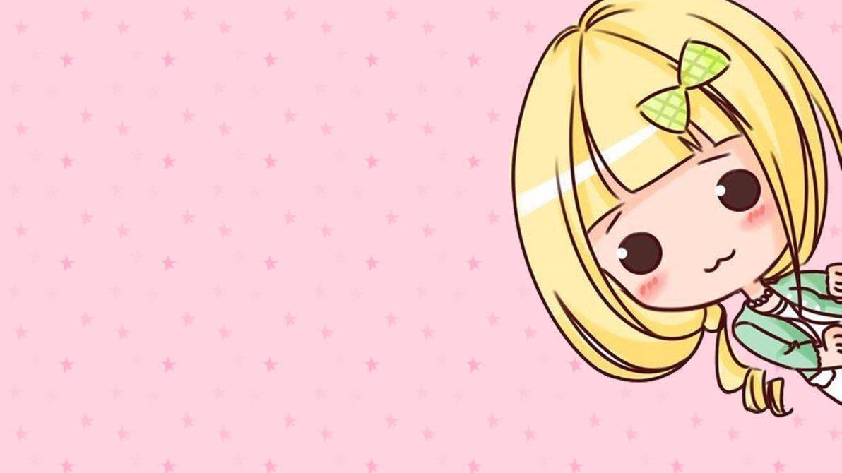 Yellow Hair Kawaii Girl — 1192x670 wallpaper