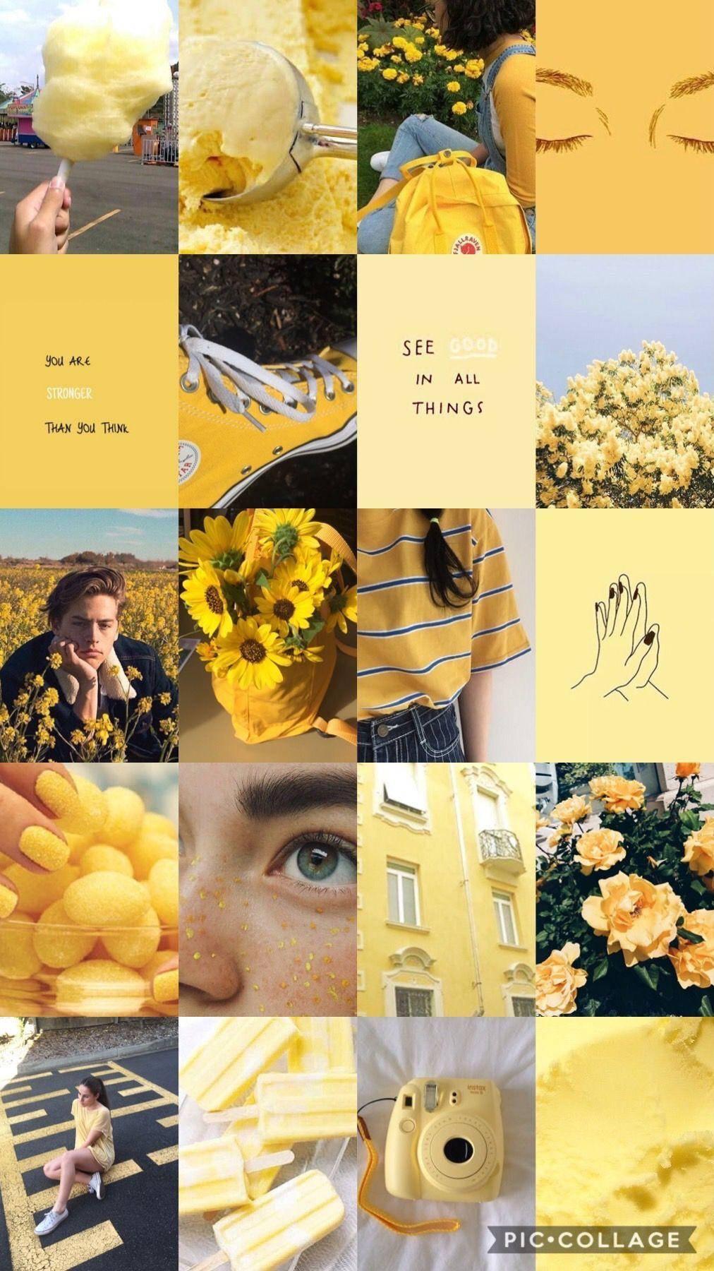 Yellow Things Aesthetic Collage — 1012x1800 wallpaper