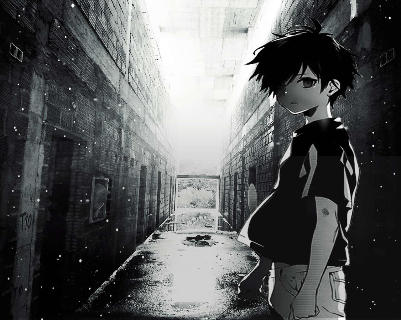 Young Alone Boy Anime Picture — 1280x1024 wallpaper