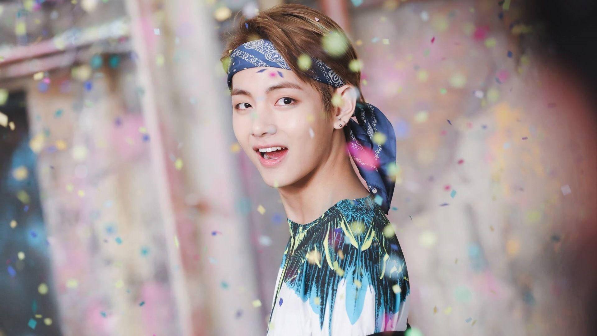 Young BTS V Blue Bandana — 1920x1080 wallpaper