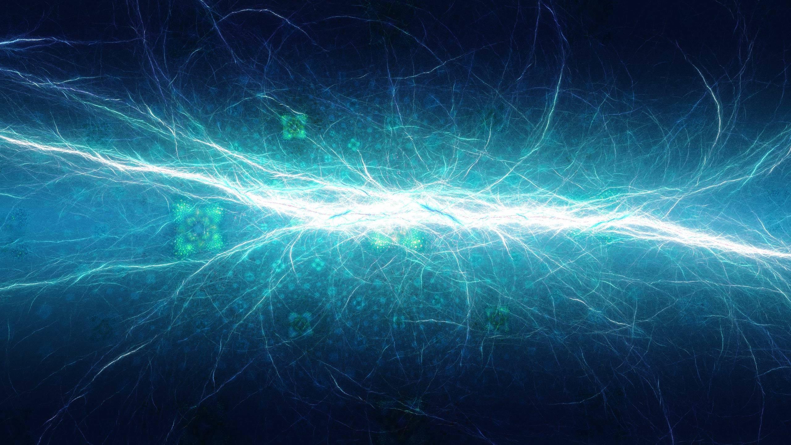 YouTube Thumbnail Blue Lightning — 2560x1440 wallpaper