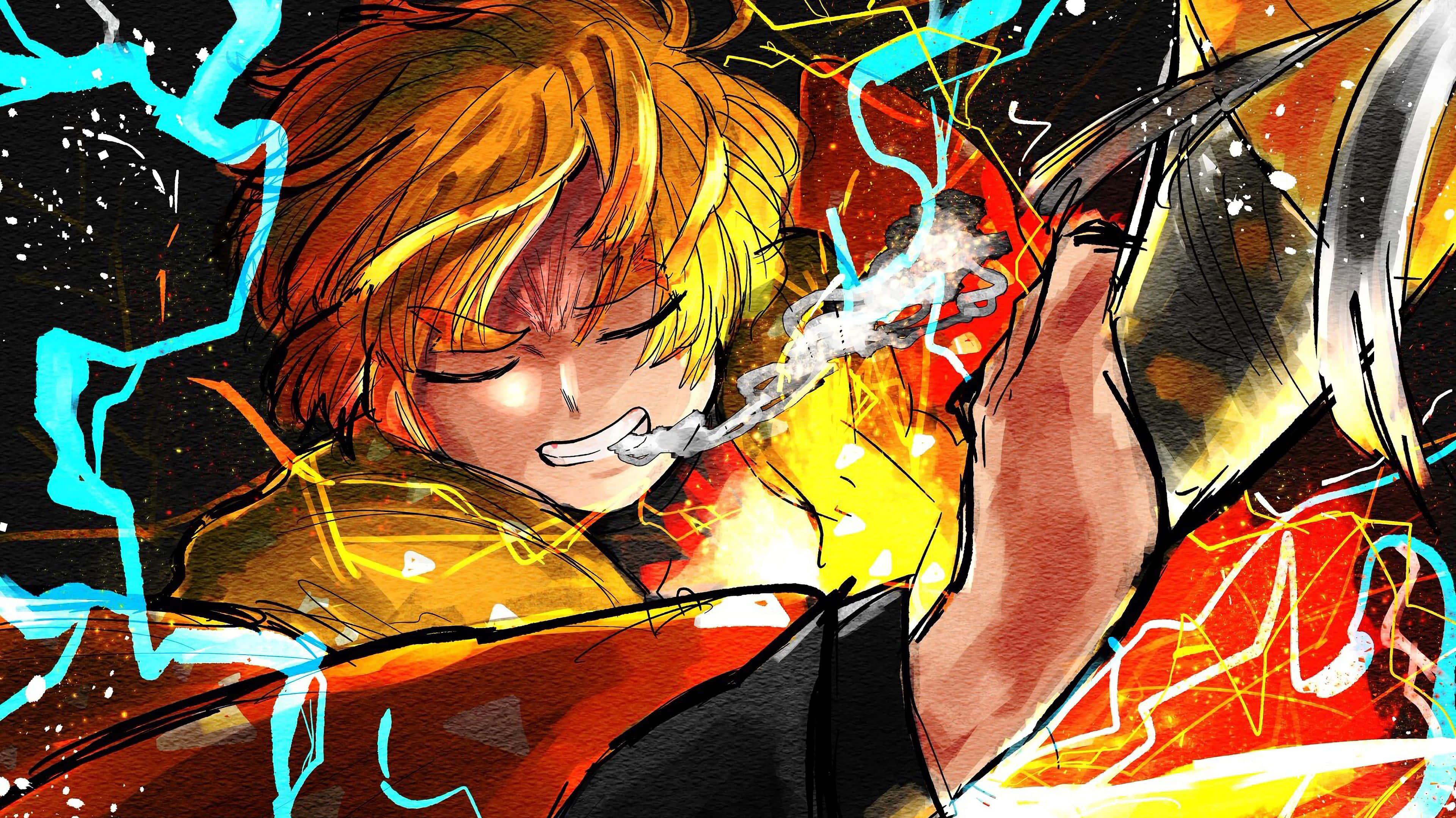 Zenitsu Agatsuma- Ready to Protect & Show his True Strength — 3840x2160 wallpaper