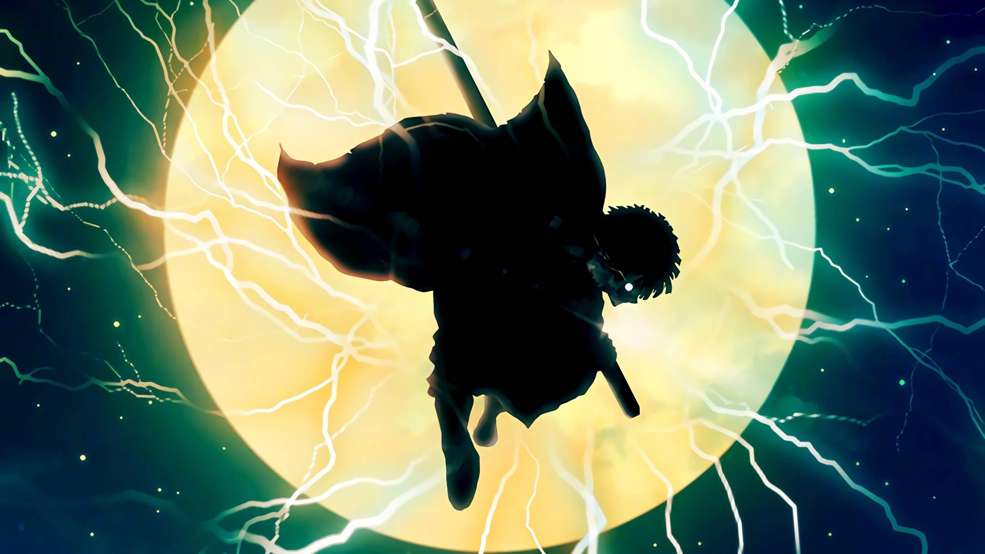 Zenitsu basks in the light of the moon — 1920x1080 wallpaper