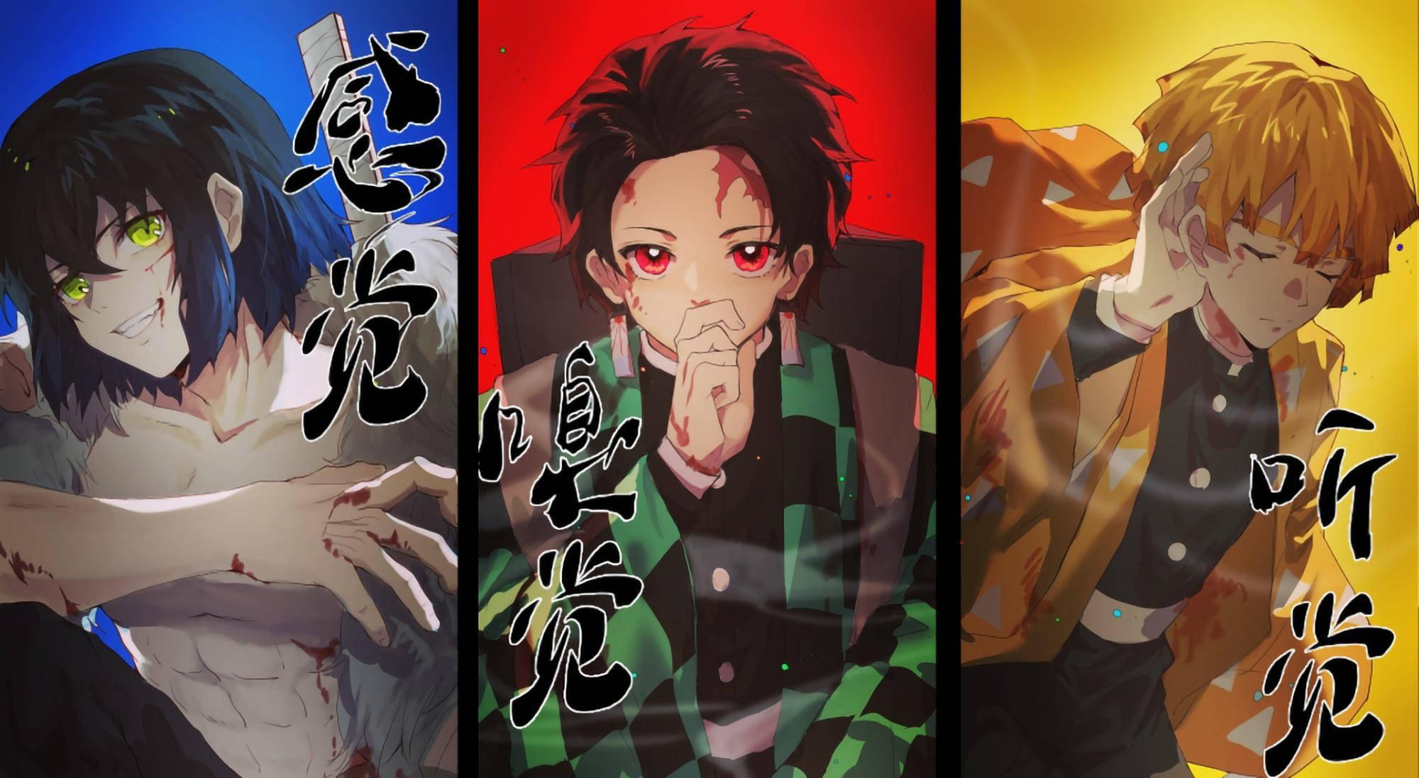 Zenitsu, Tanjiro and Inosuke - The Demon Slayer Trio — 2000x1097 wallpaper
