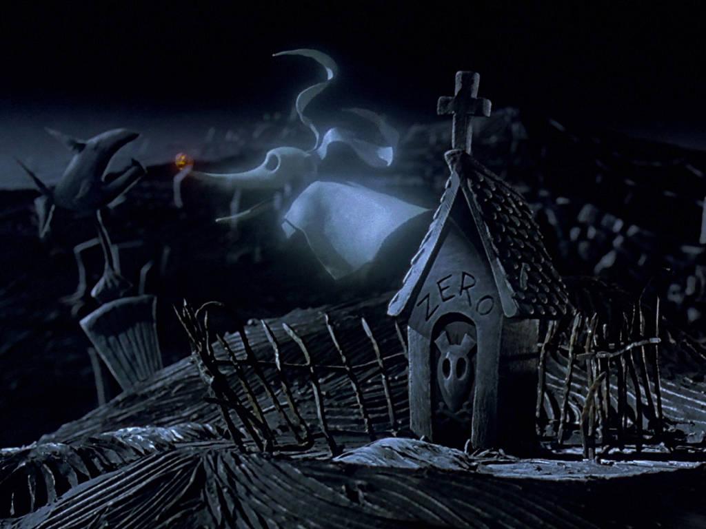 Zero the ghost dog from the beloved movie "The Nightmare Before Christmas" — 1024x768 wallpaper