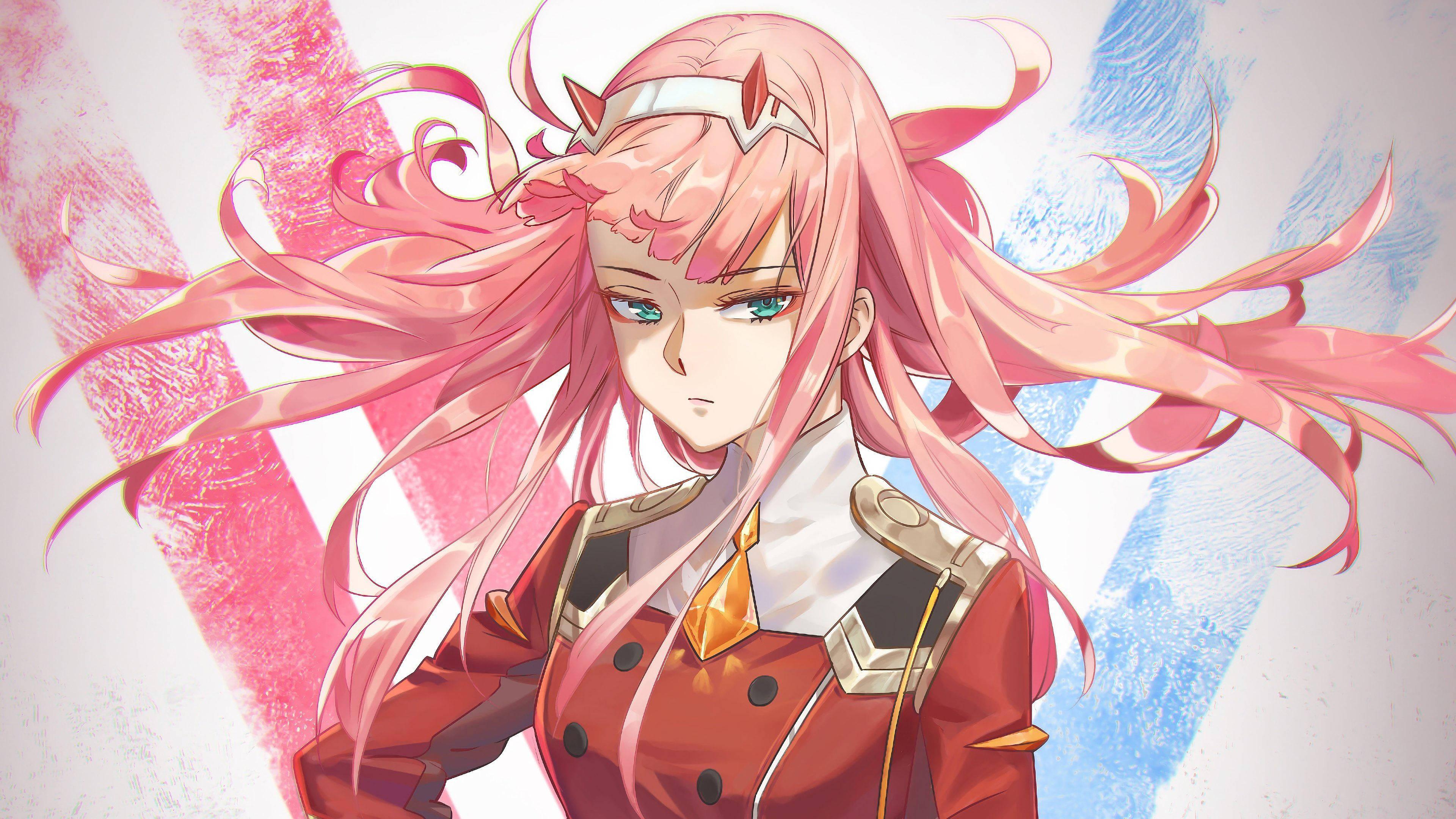 Zero Two Flying Hair Good PFP — 3840x2160 wallpaper